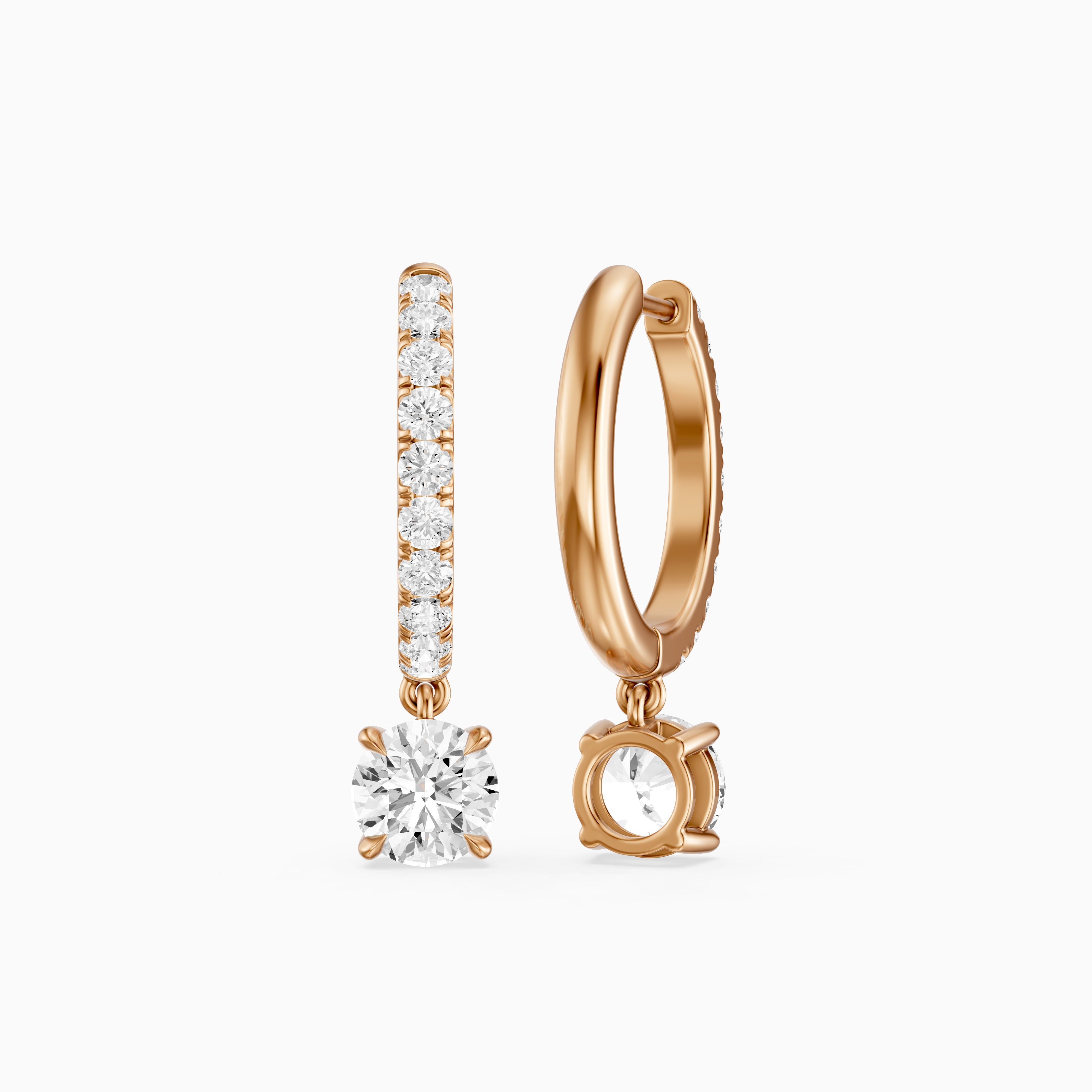Cassidy Round Lab Grown Diamond Drop Huggie Hoop Earrings