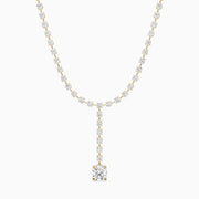 Emilia Round Cut Lab Grown Diamond Linear Drop Tennis Necklace