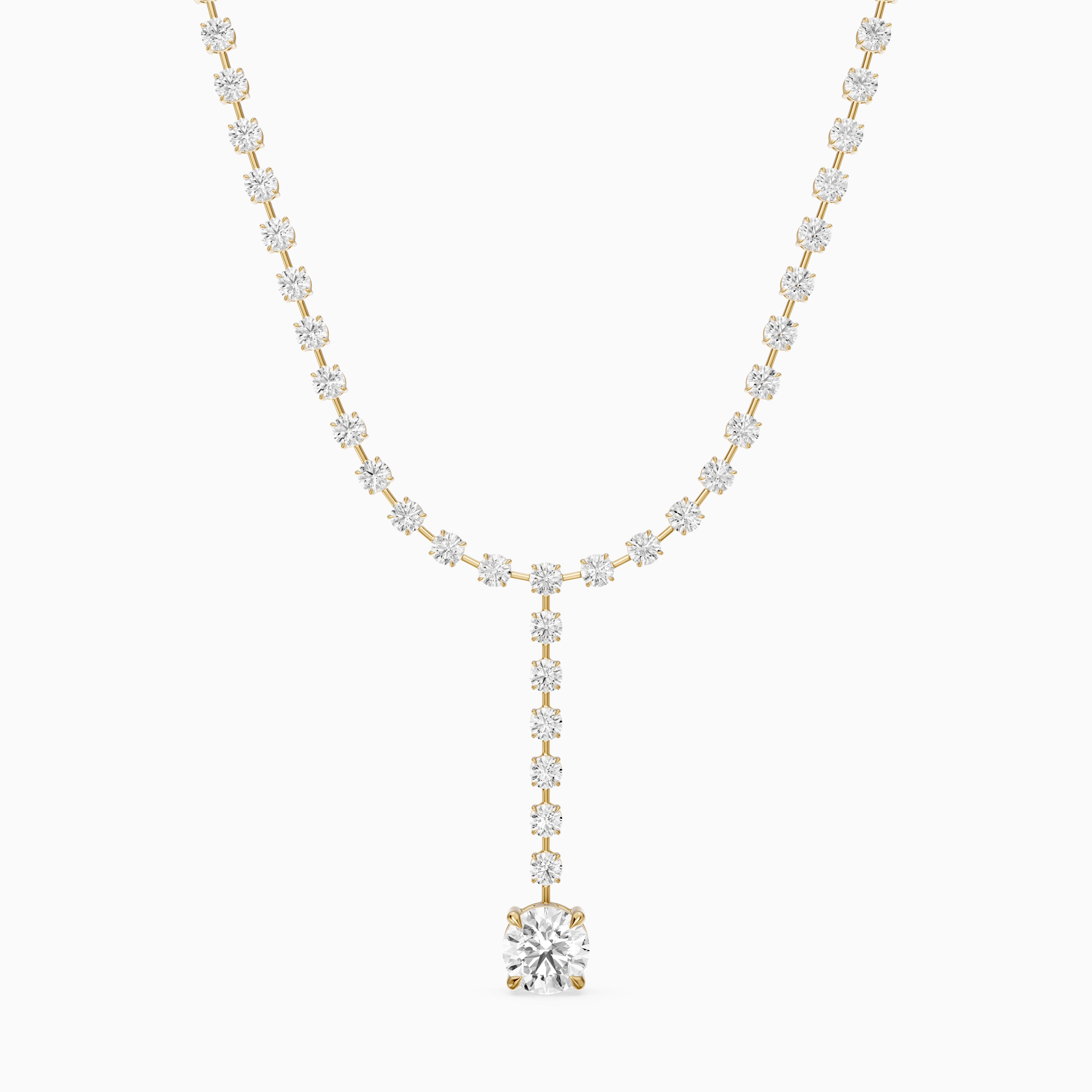 Emilia Round Cut Lab Grown Diamond Linear Drop Tennis Necklace
