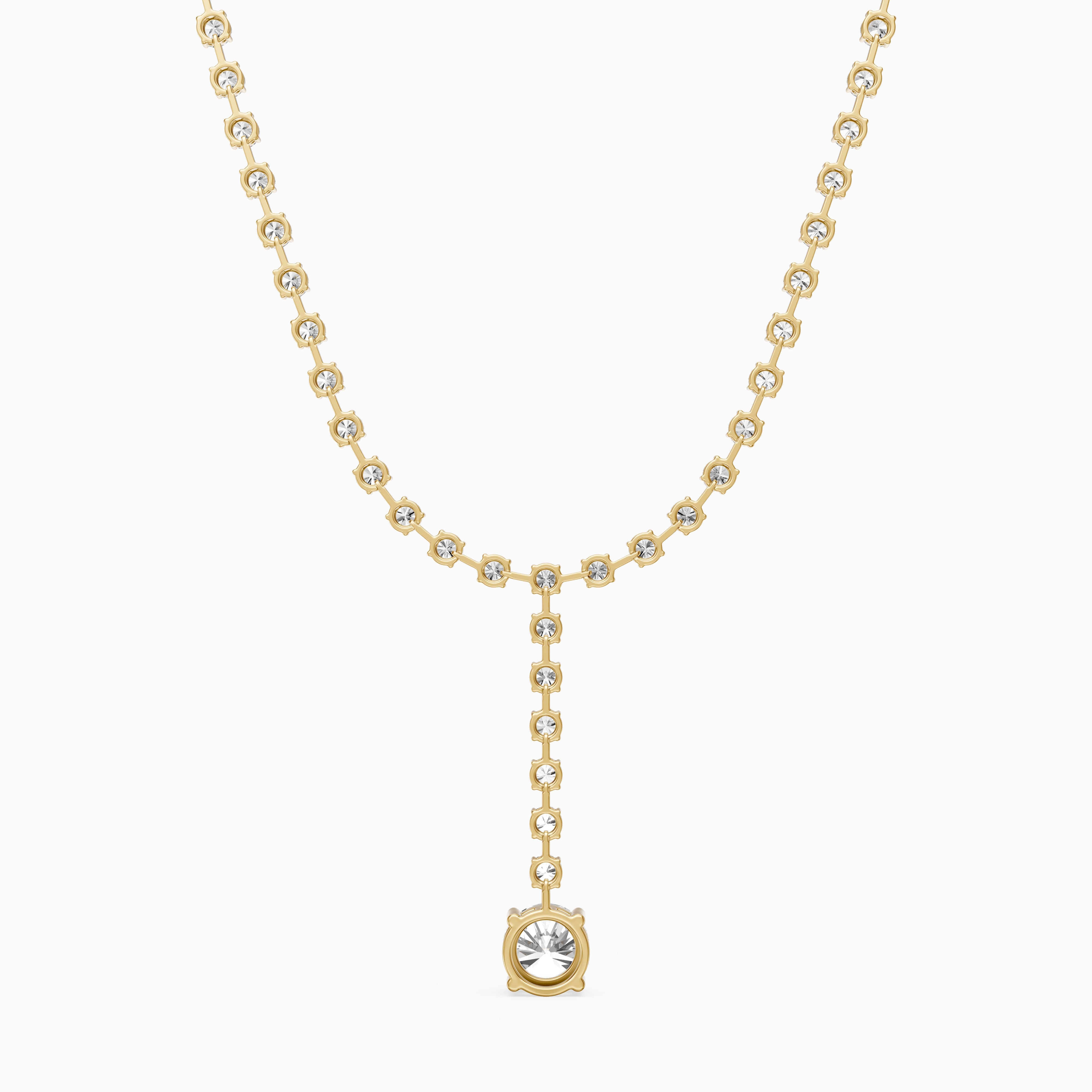 Emilia Round Cut Lab Grown Diamond Linear Drop Tennis Necklace