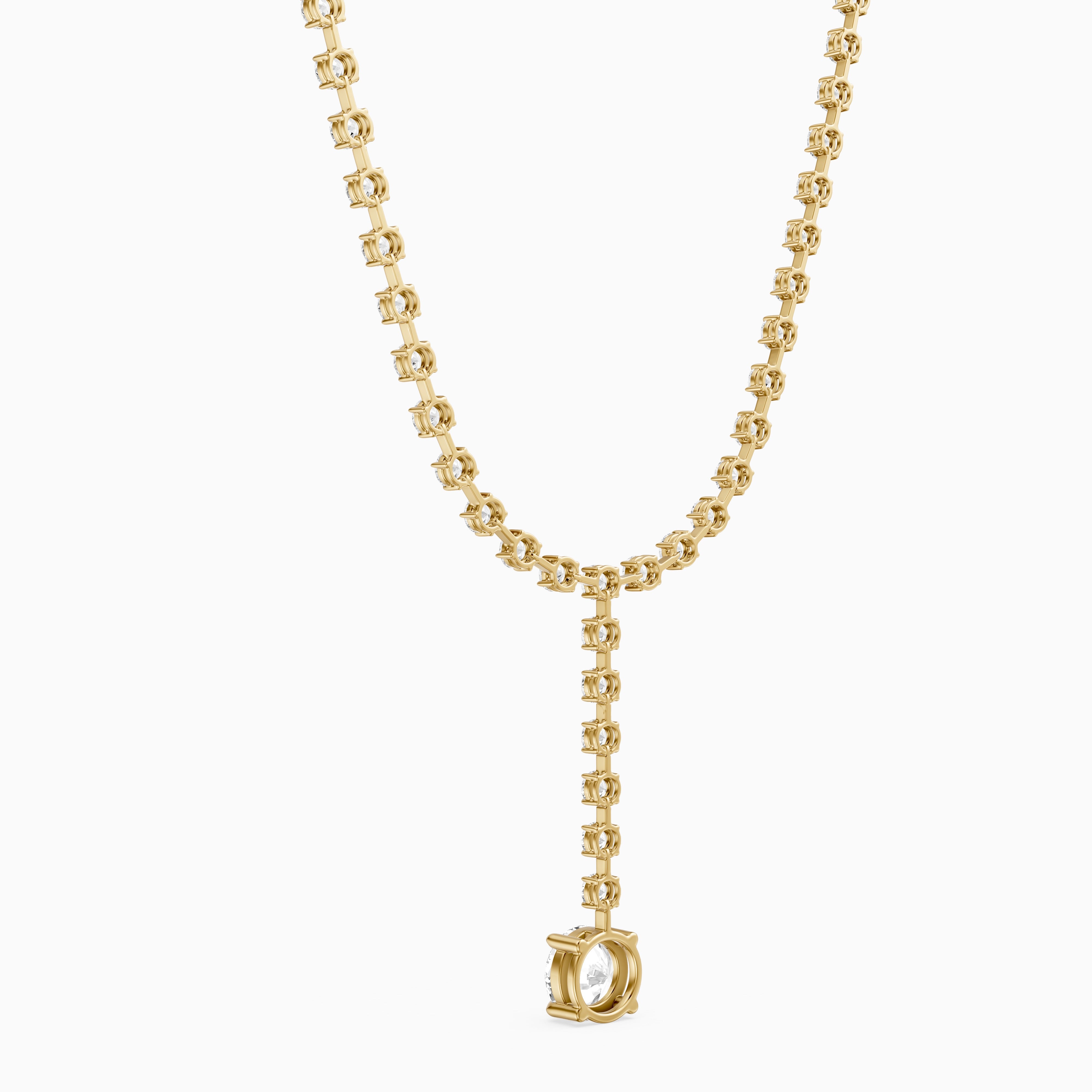Emilia Round Cut Lab Grown Diamond Linear Drop Tennis Necklace