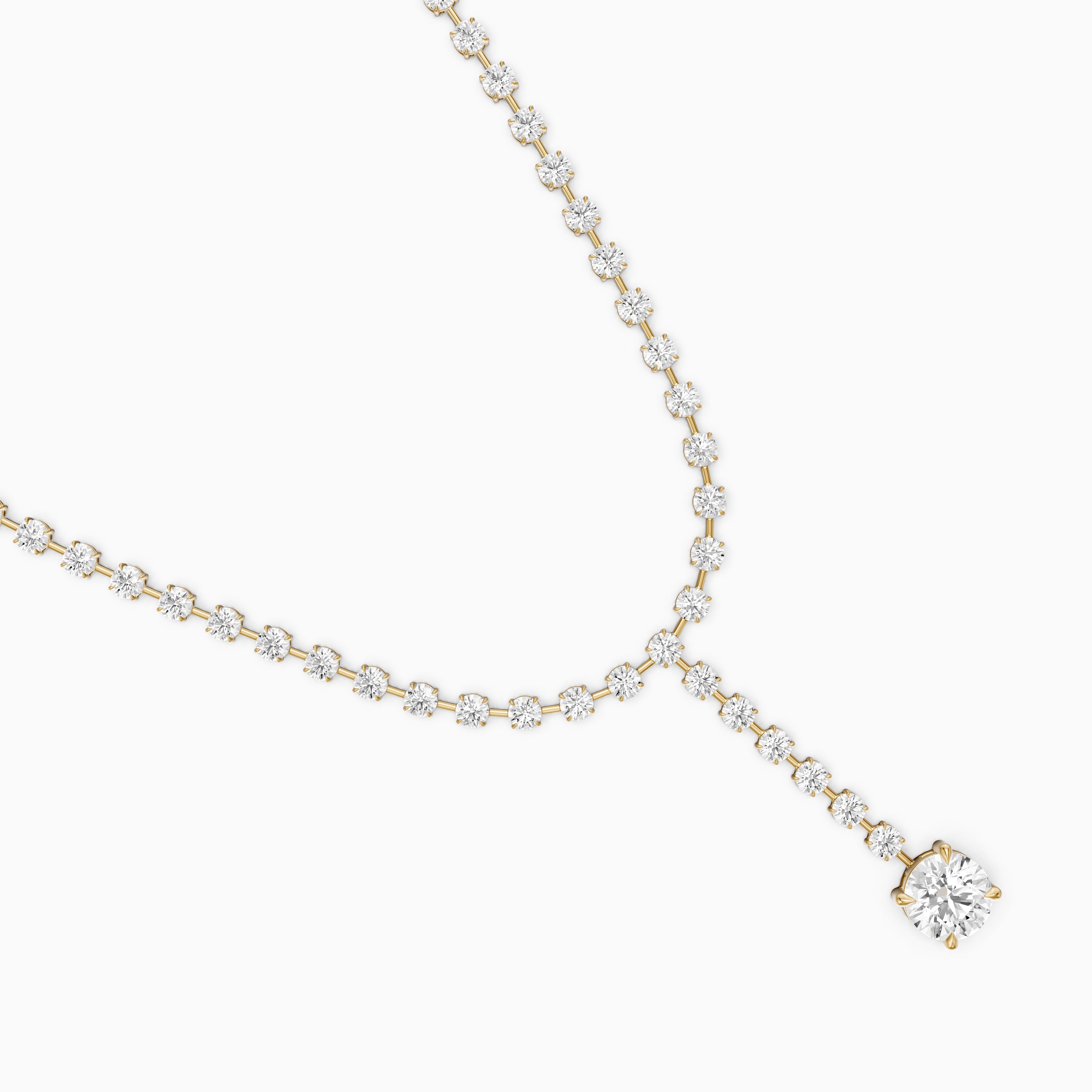 Emilia Round Cut Lab Grown Diamond Linear Drop Tennis Necklace