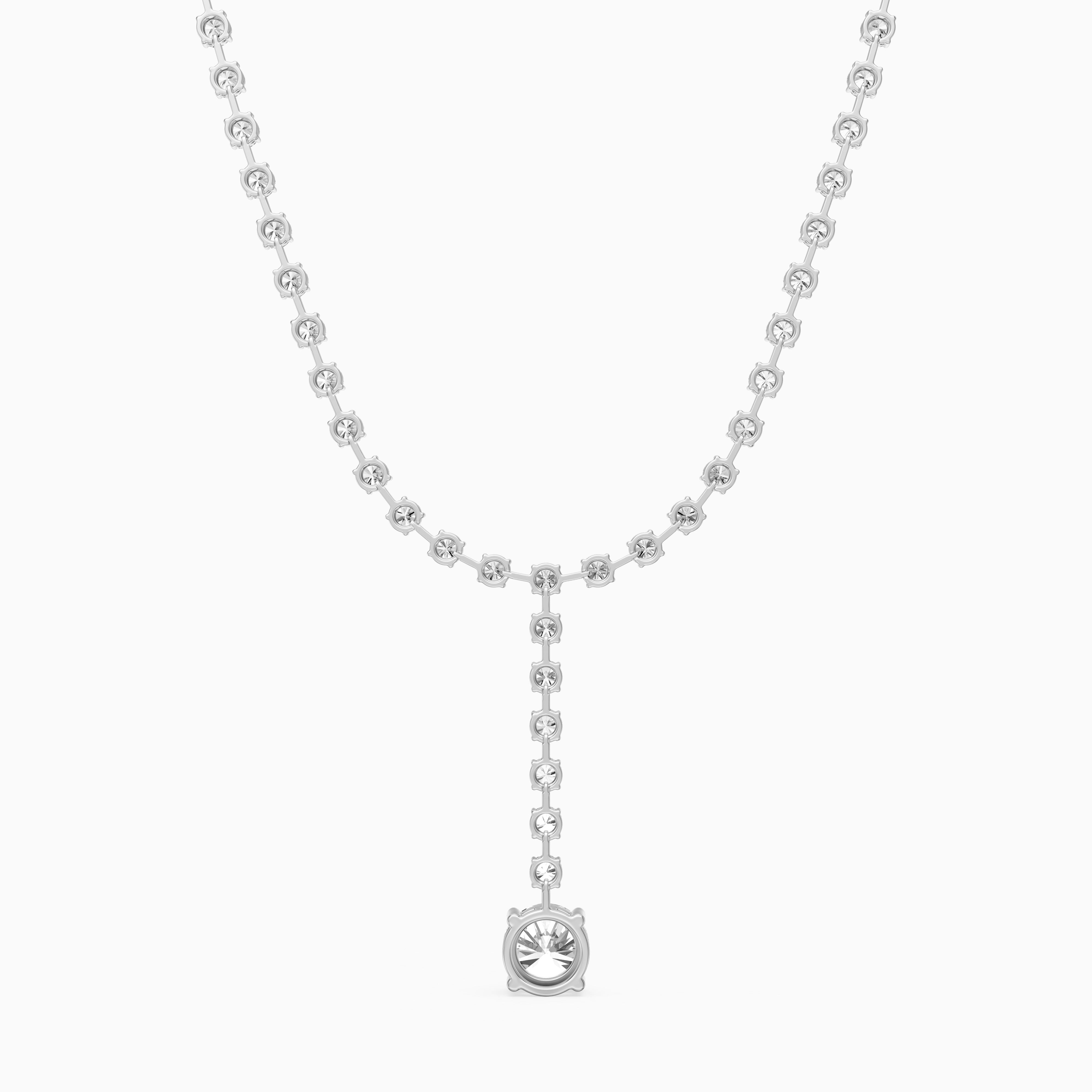 Emilia Round Cut Lab Grown Diamond Linear Drop Tennis Necklace