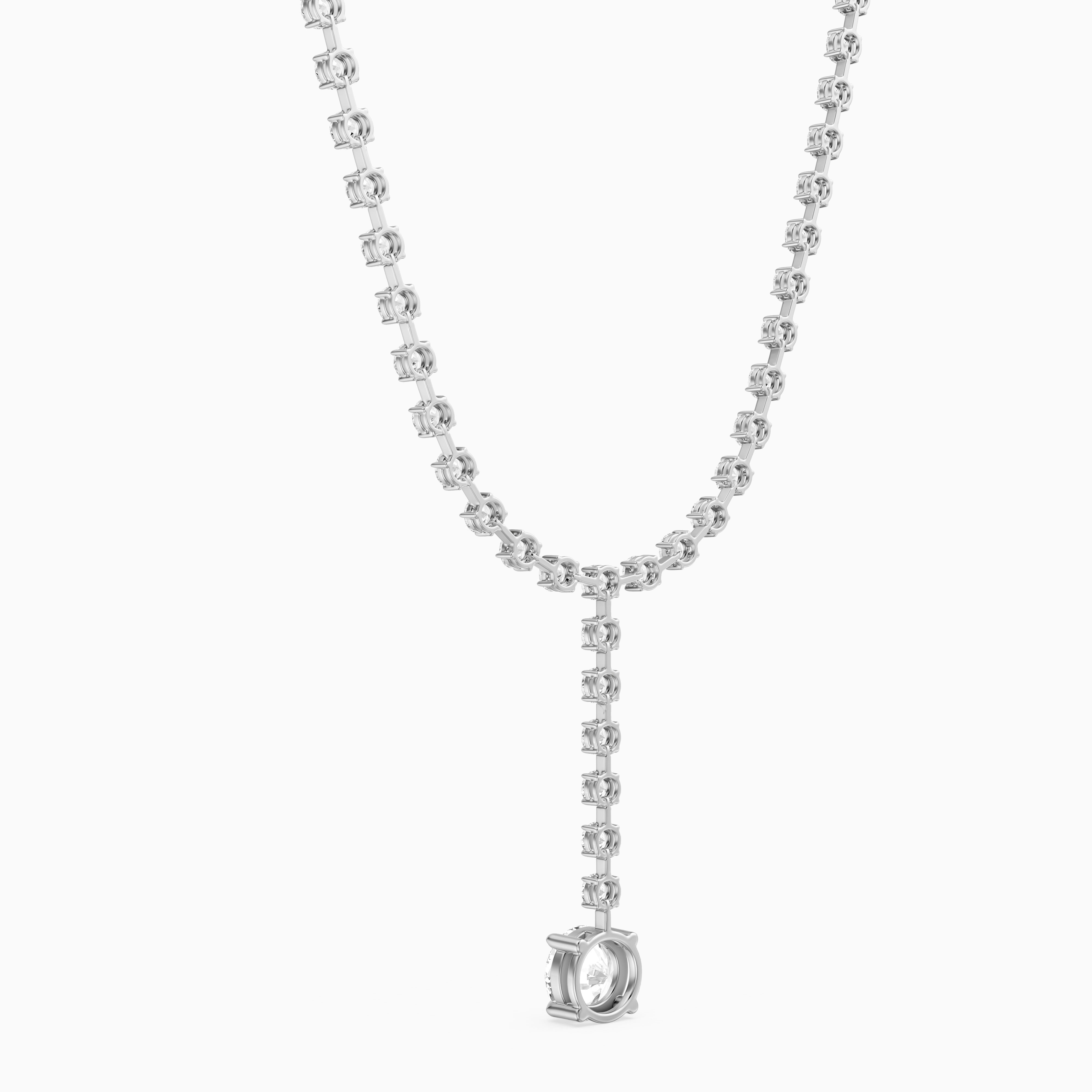Emilia Round Cut Lab Grown Diamond Linear Drop Tennis Necklace