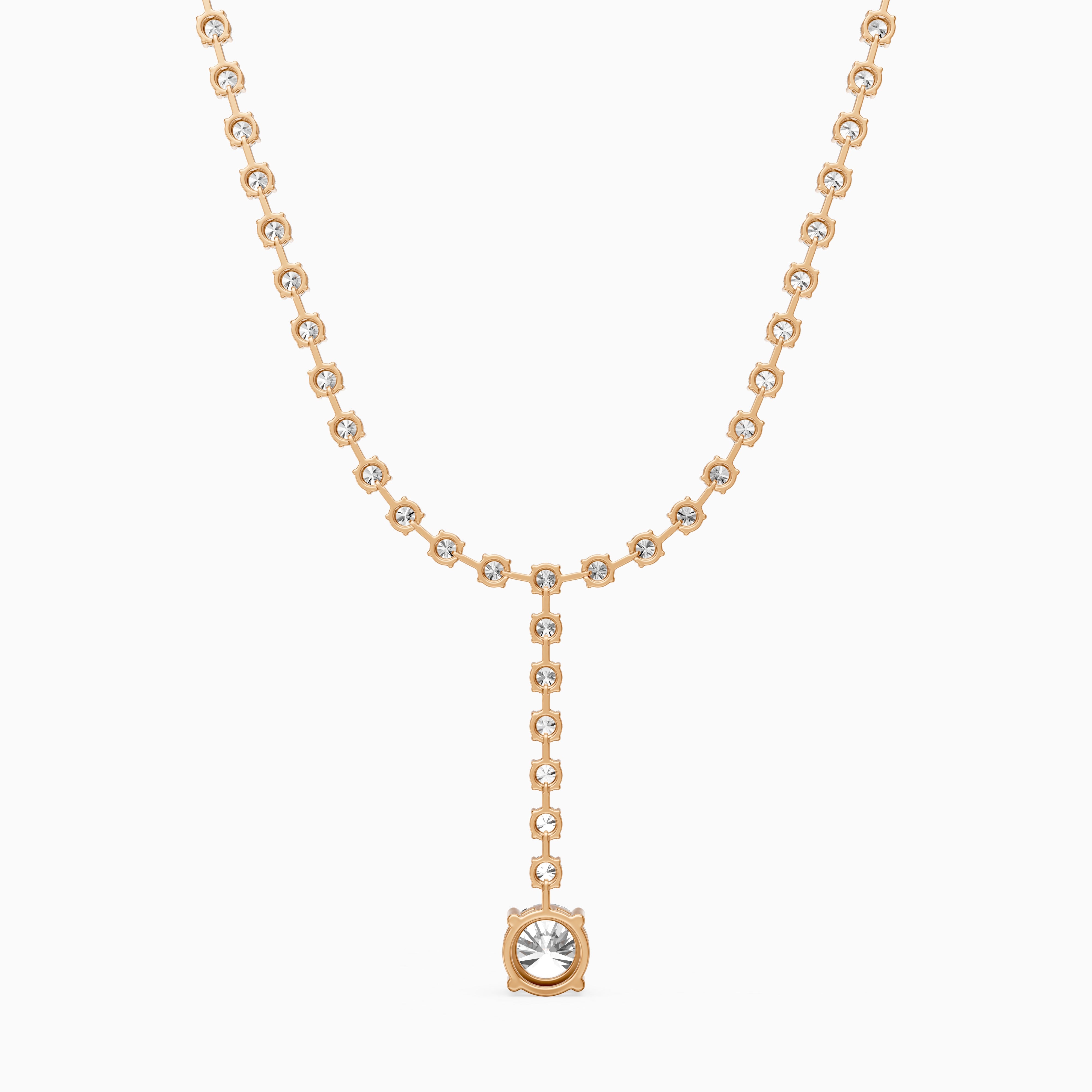 Emilia Round Cut Lab Grown Diamond Linear Drop Tennis Necklace