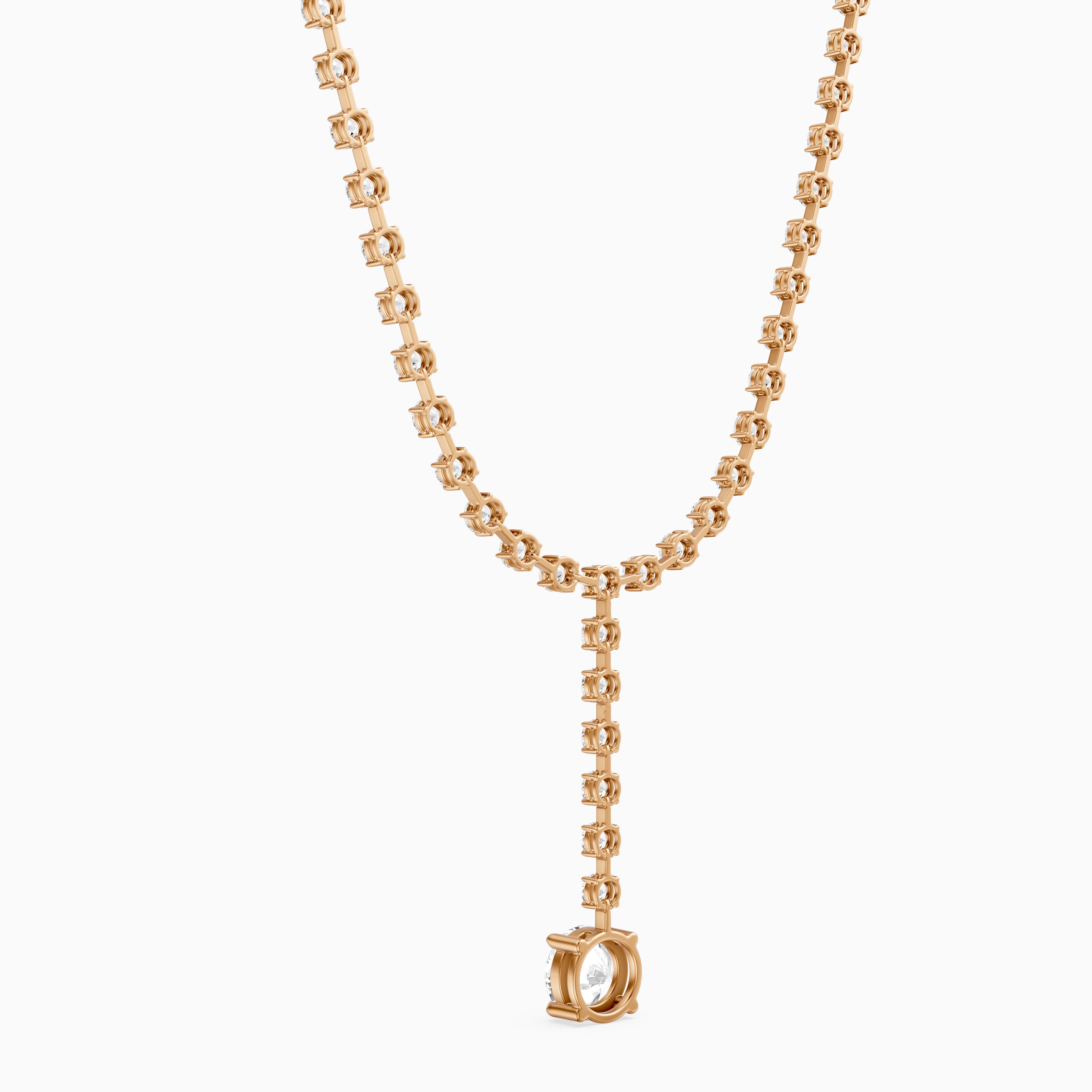 Emilia Round Cut Lab Grown Diamond Linear Drop Tennis Necklace
