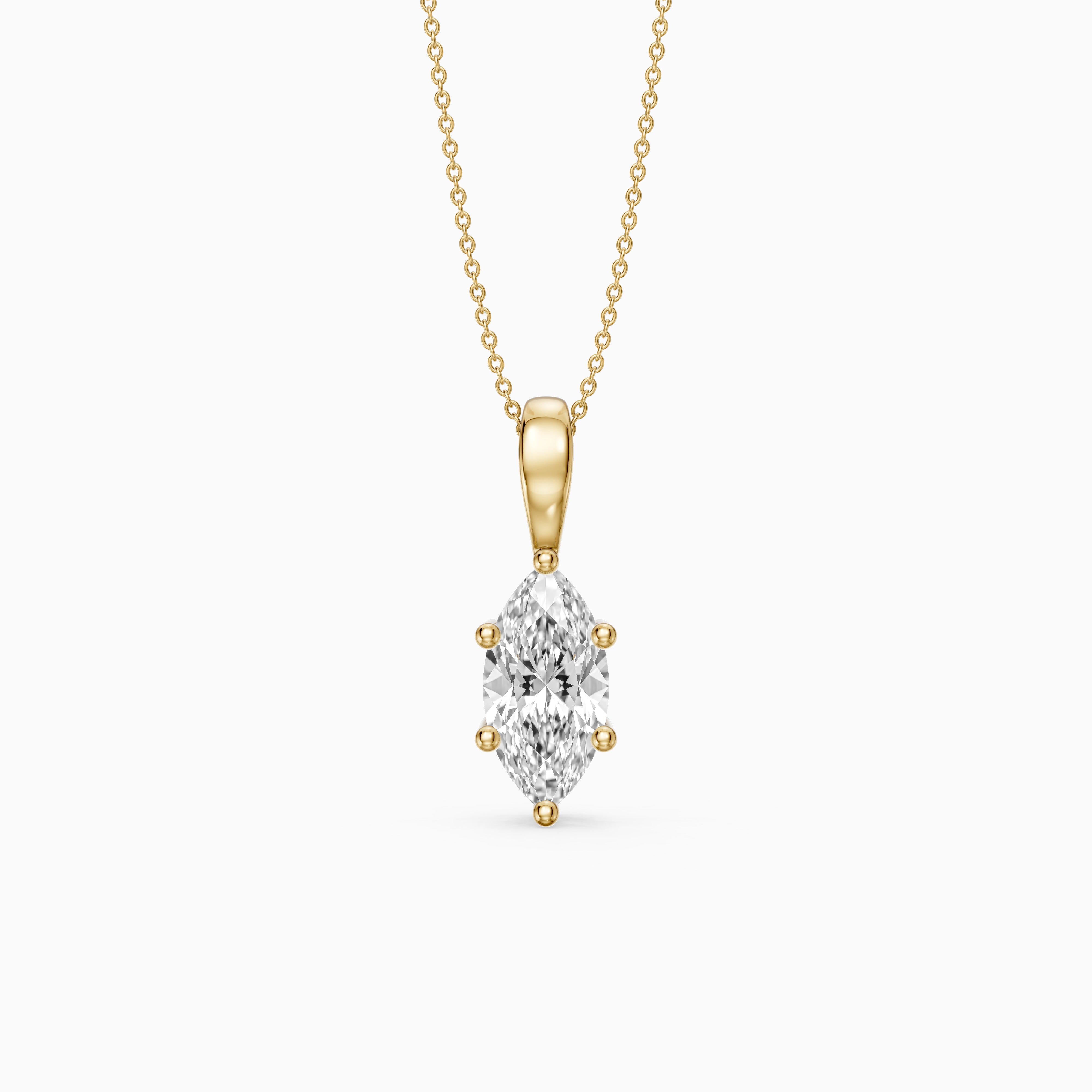 Dianna Marquise Lab Grown Diamond Solitaire Pendant