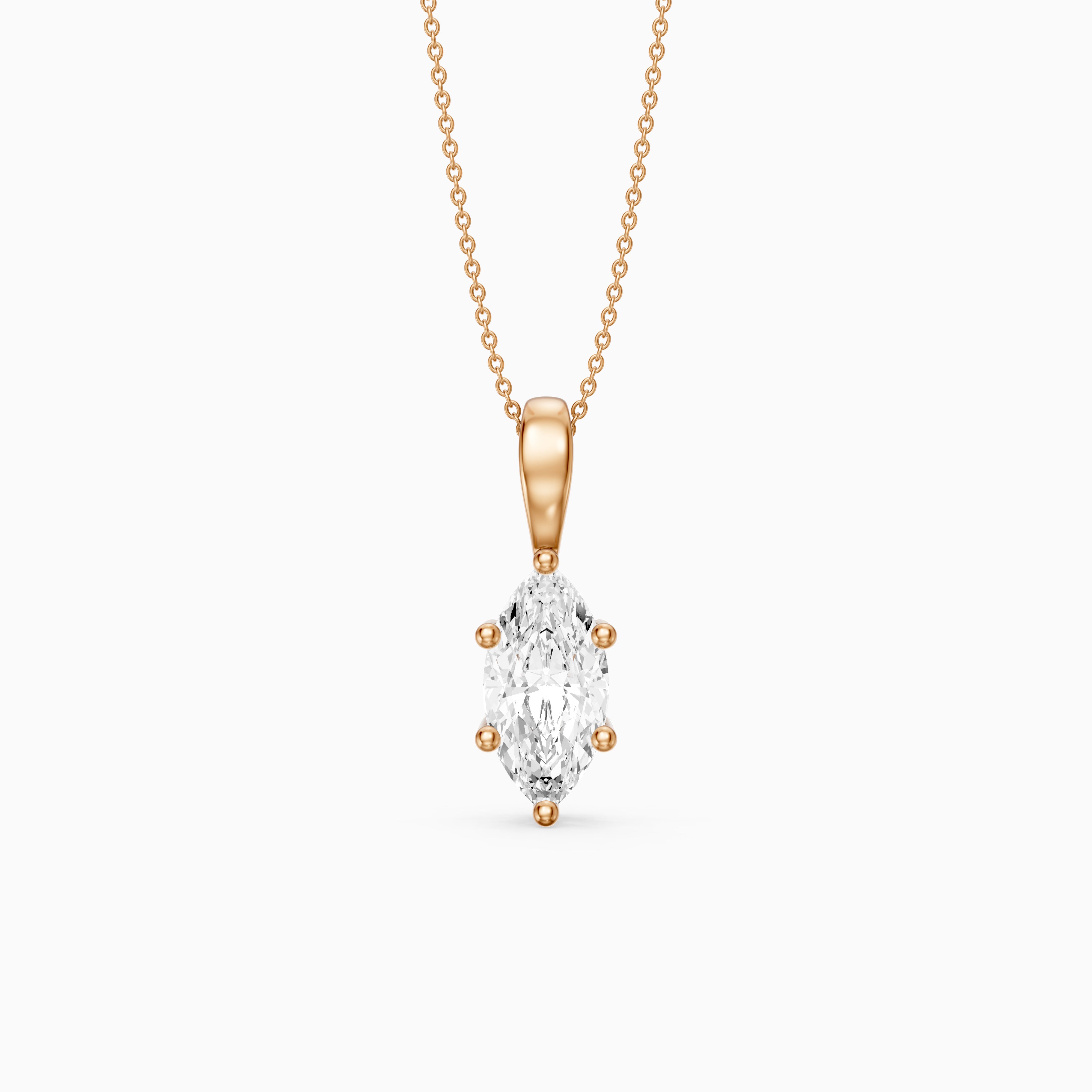 Dianna Marquise Lab Grown Diamond Solitaire Pendant