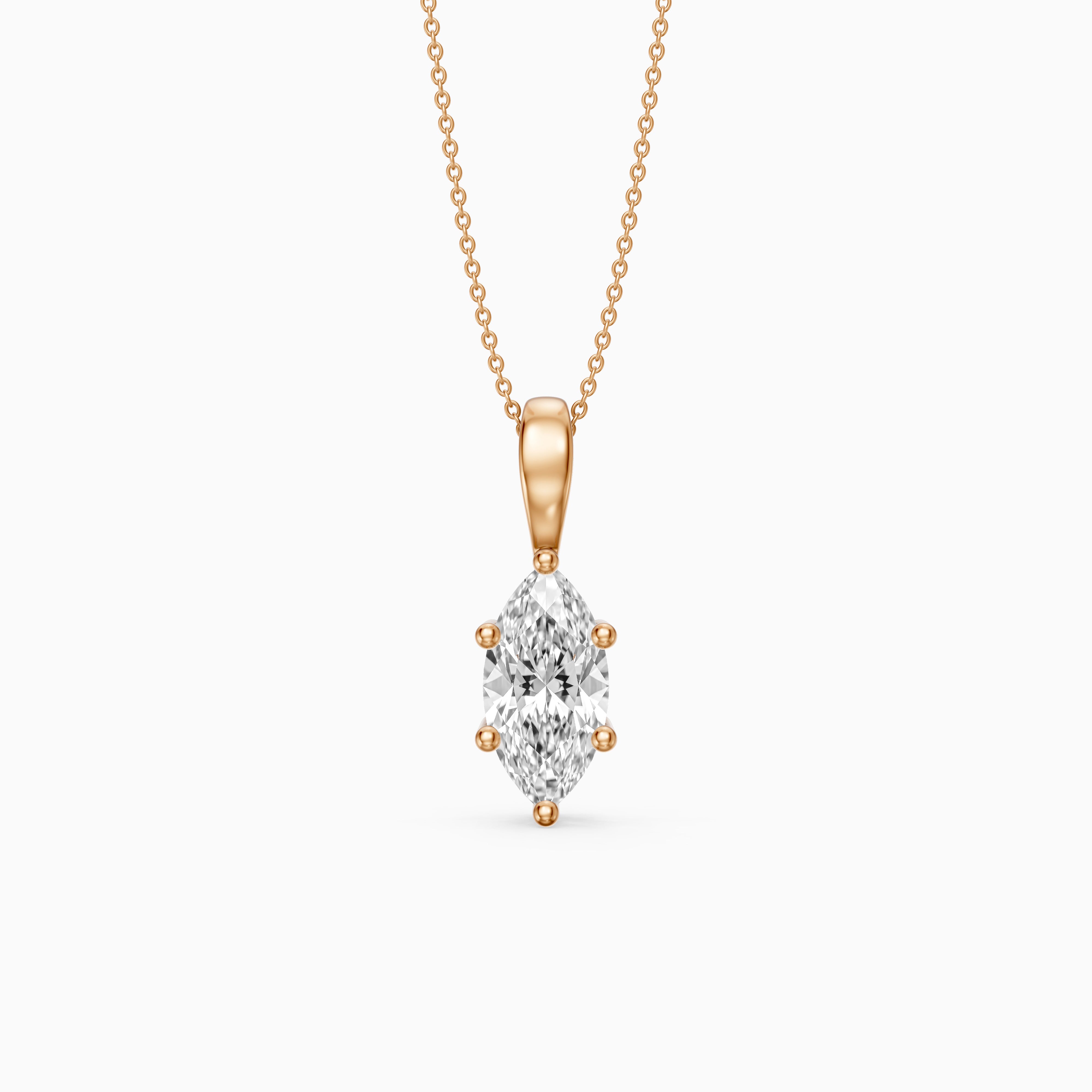 Dianna Marquise Lab Grown Diamond Solitaire Pendant