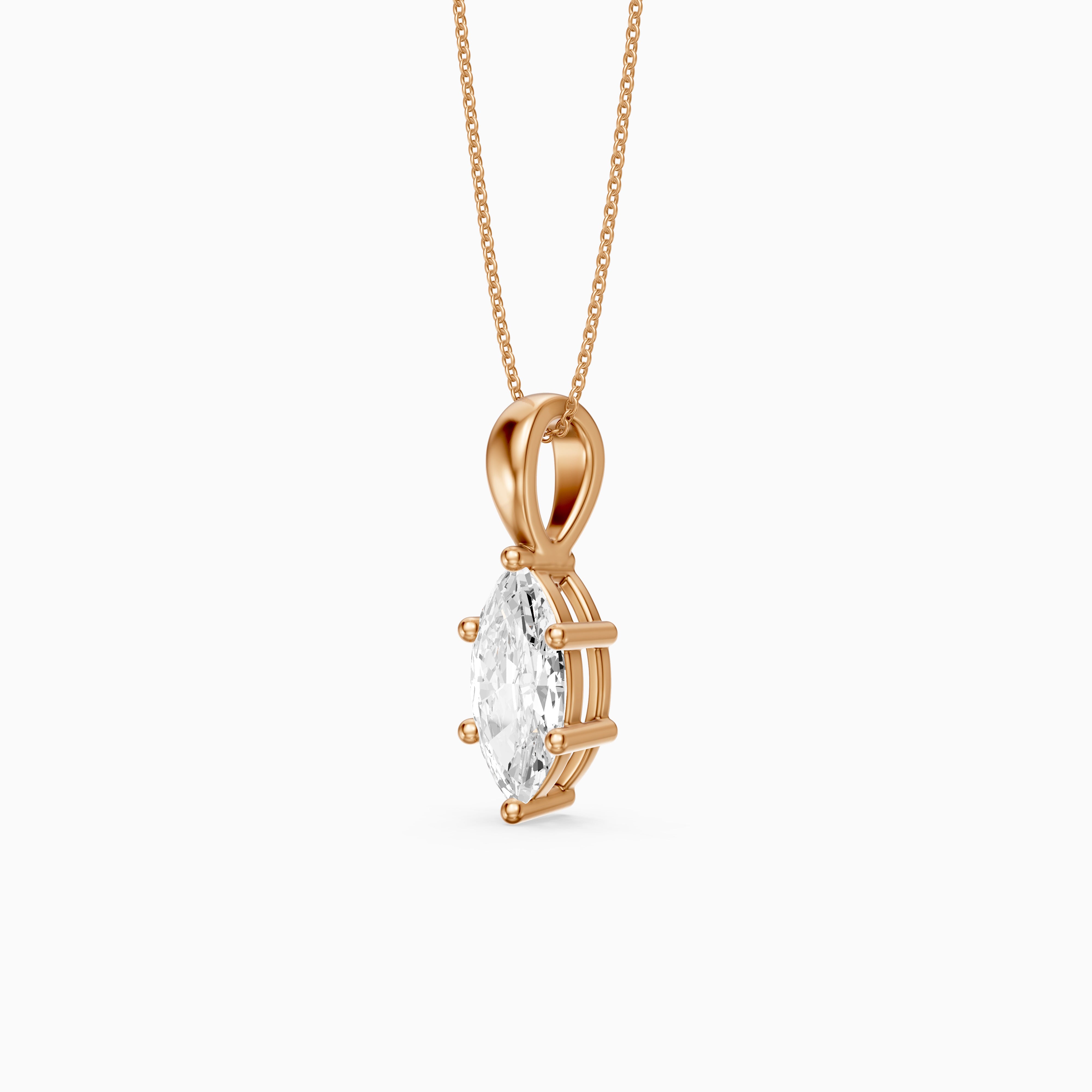 Dianna Marquise Lab Grown Diamond Solitaire Pendant