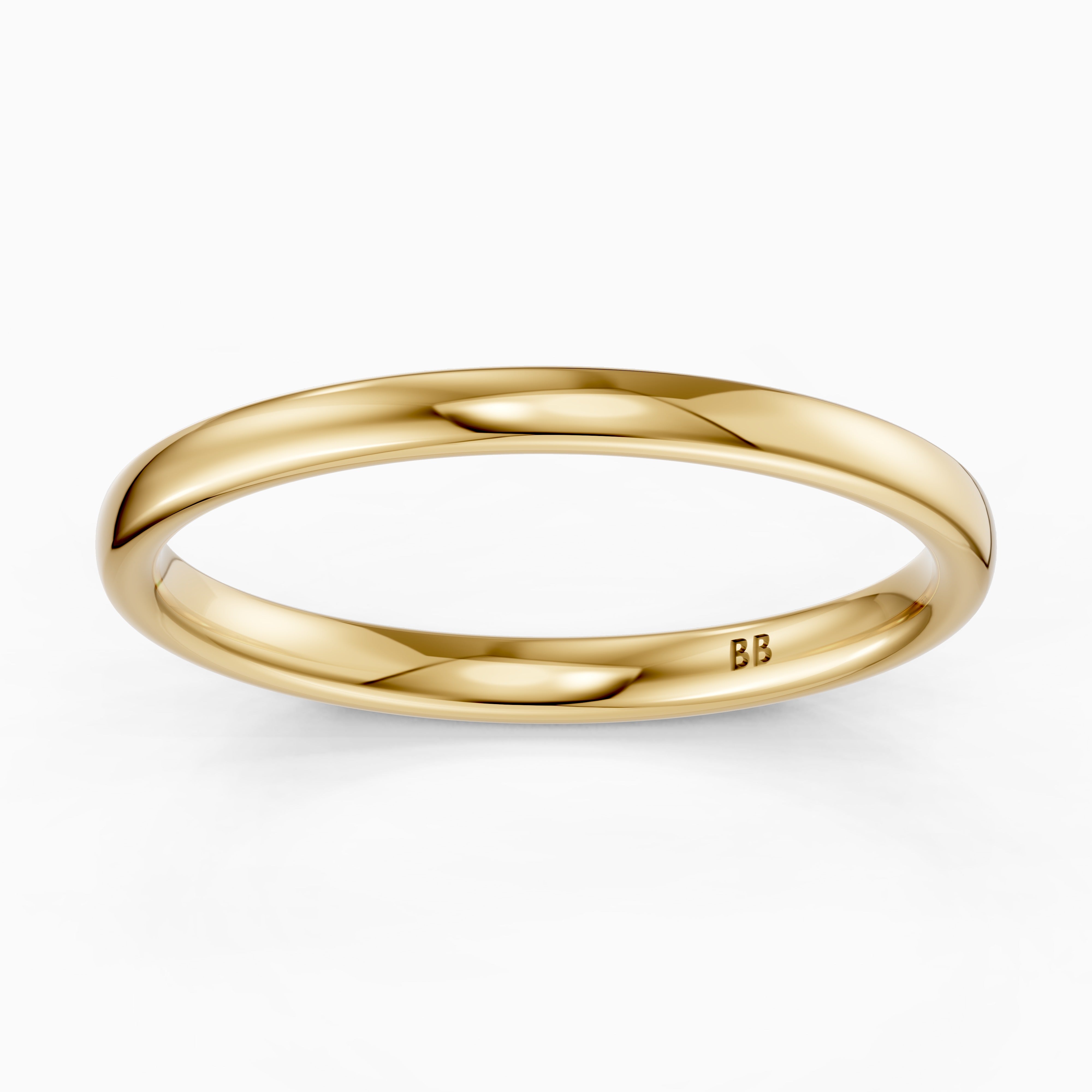 Capri Flat Round Edge Plain Wedding Band
