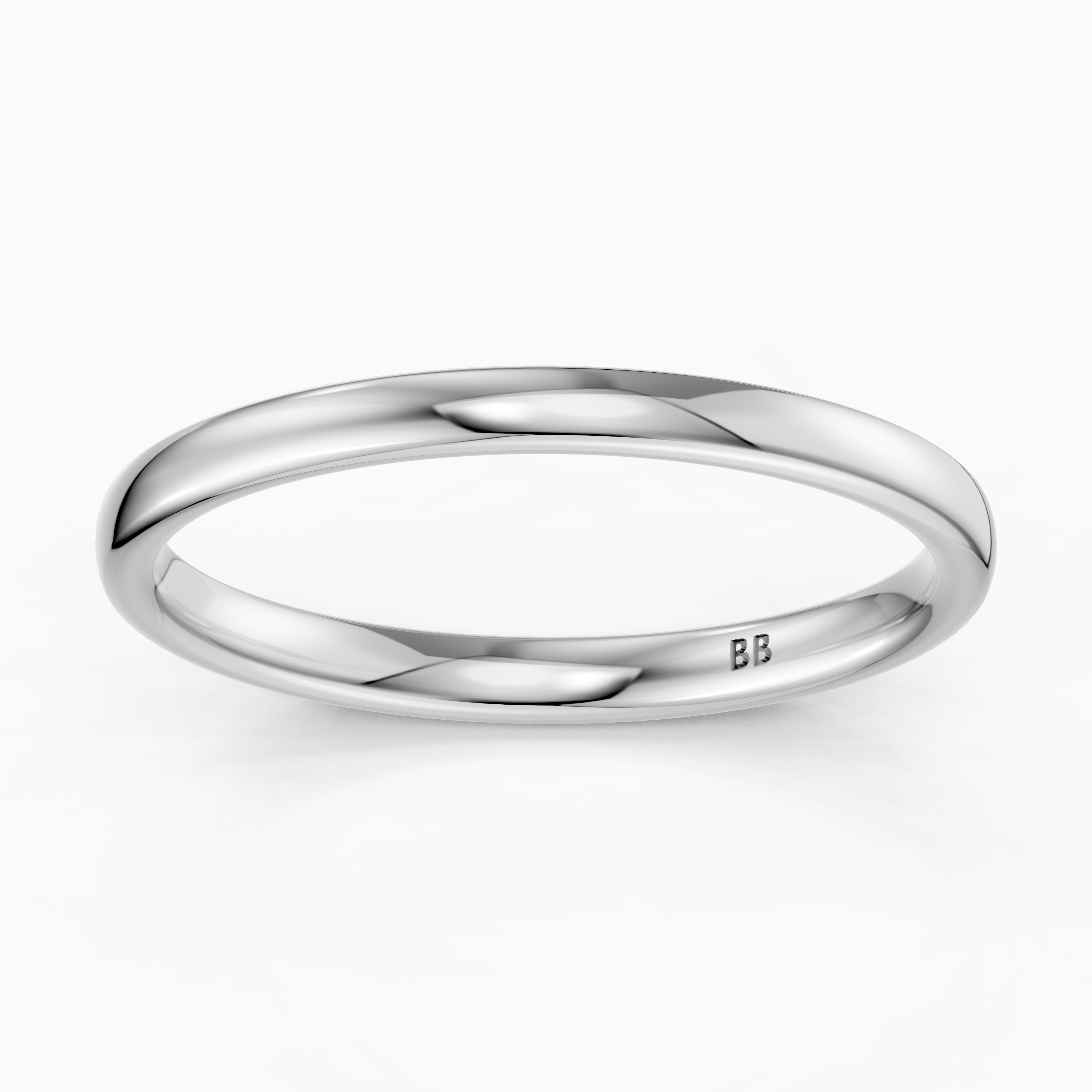 Capri Flat Round Edge Plain Wedding Band