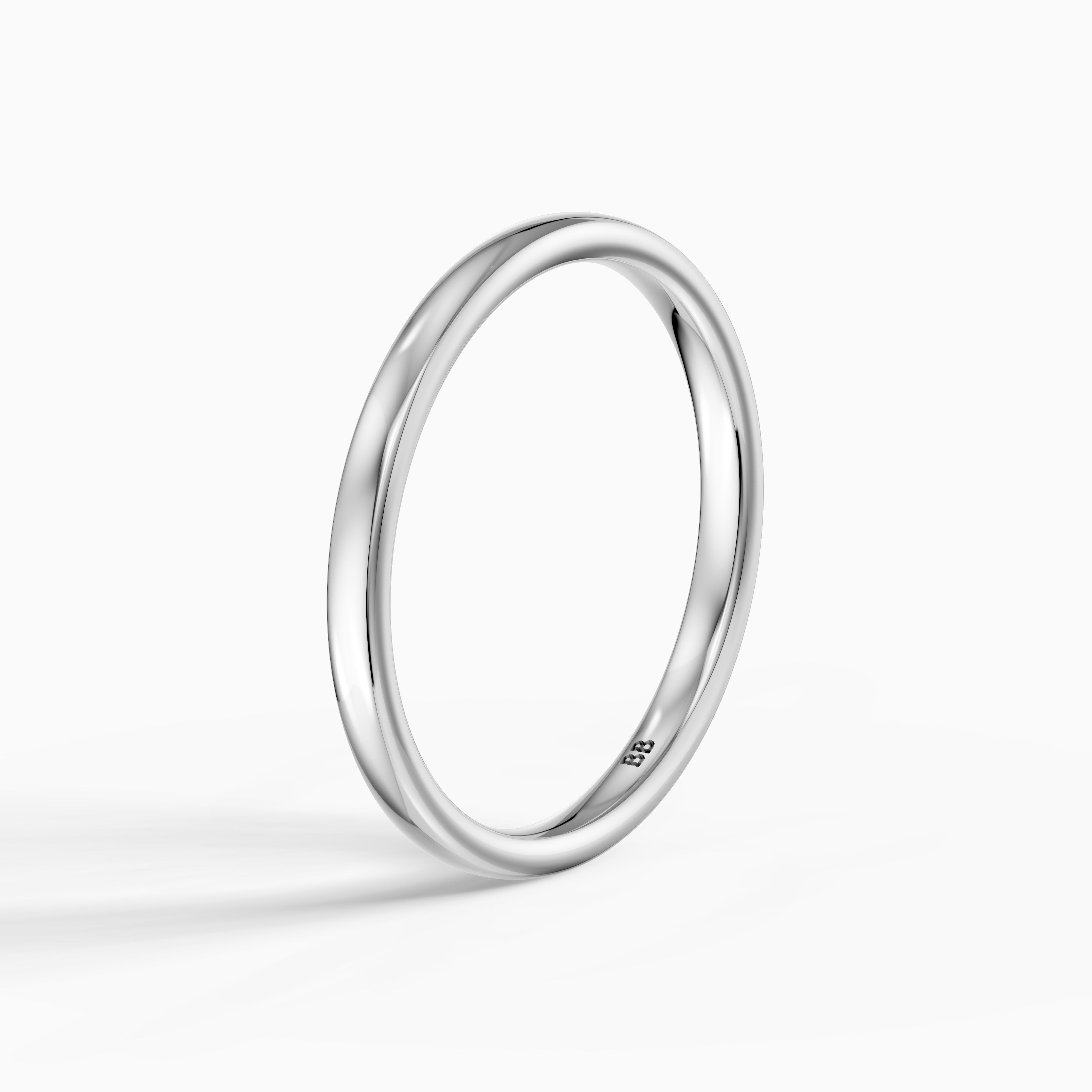 Capri Flat Round Edge Plain Wedding Band