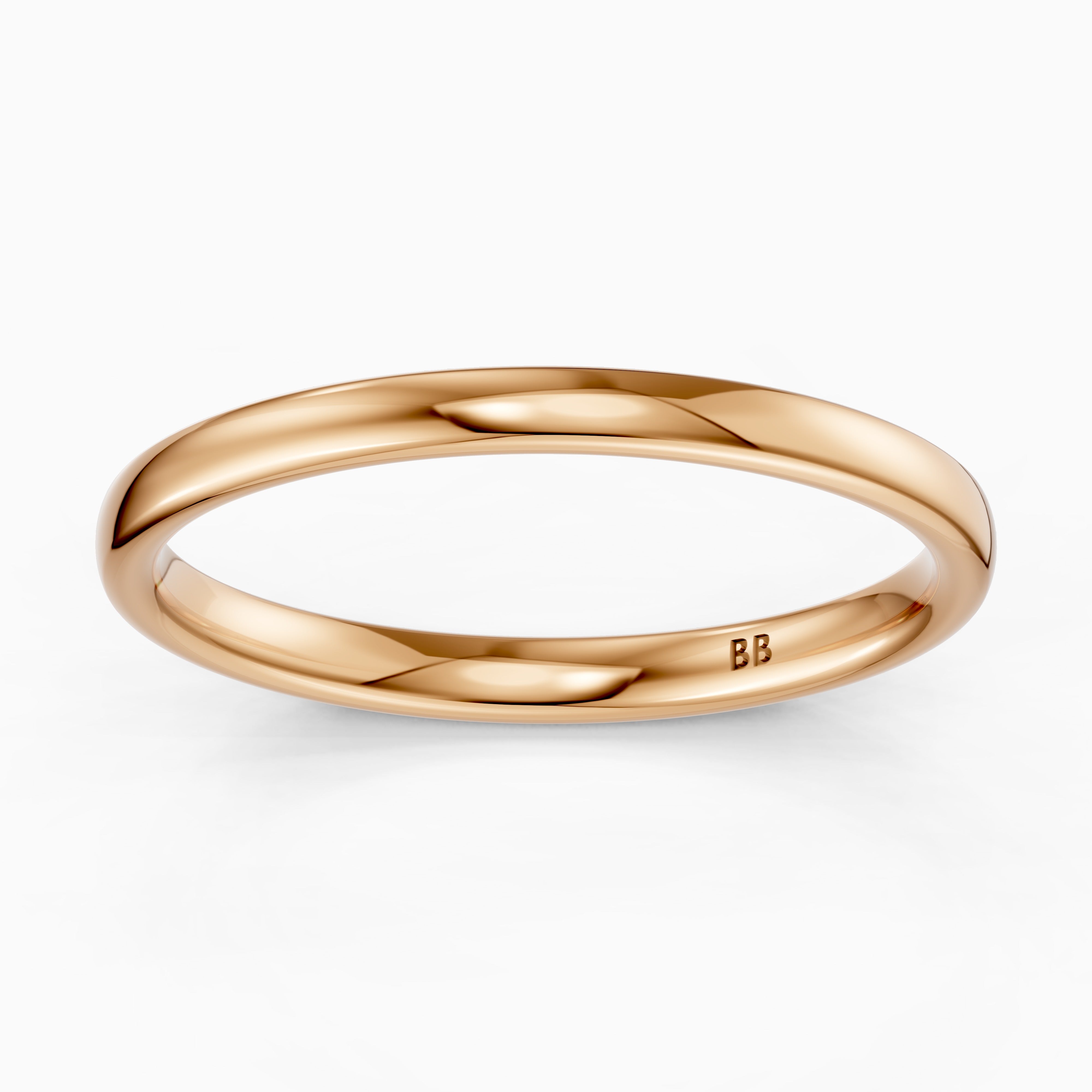 Capri Flat Round Edge Plain Wedding Band