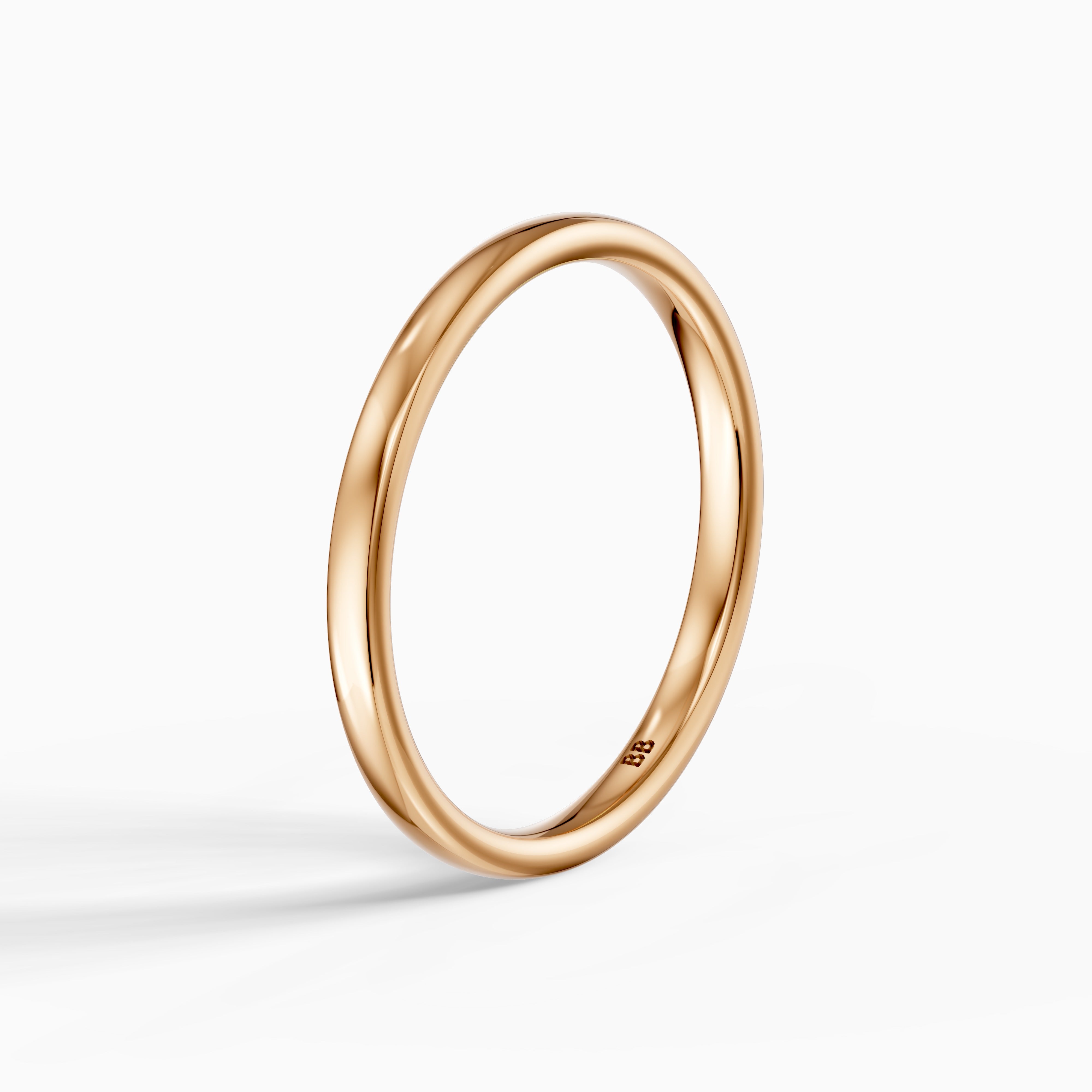 Capri Flat Round Edge Plain Wedding Band