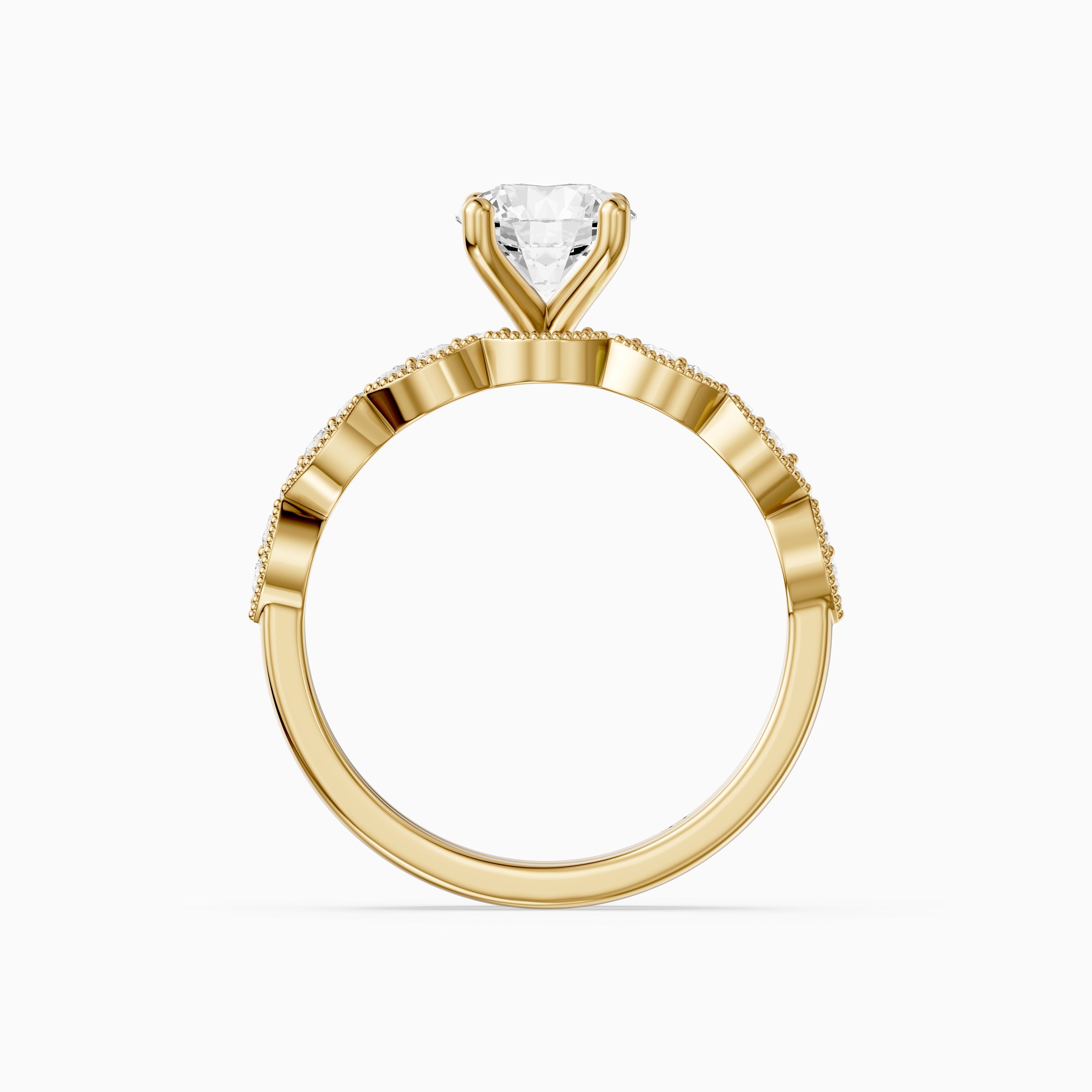 Graziela Round Cut Lab Grown Diamond Vintage Bridal Set