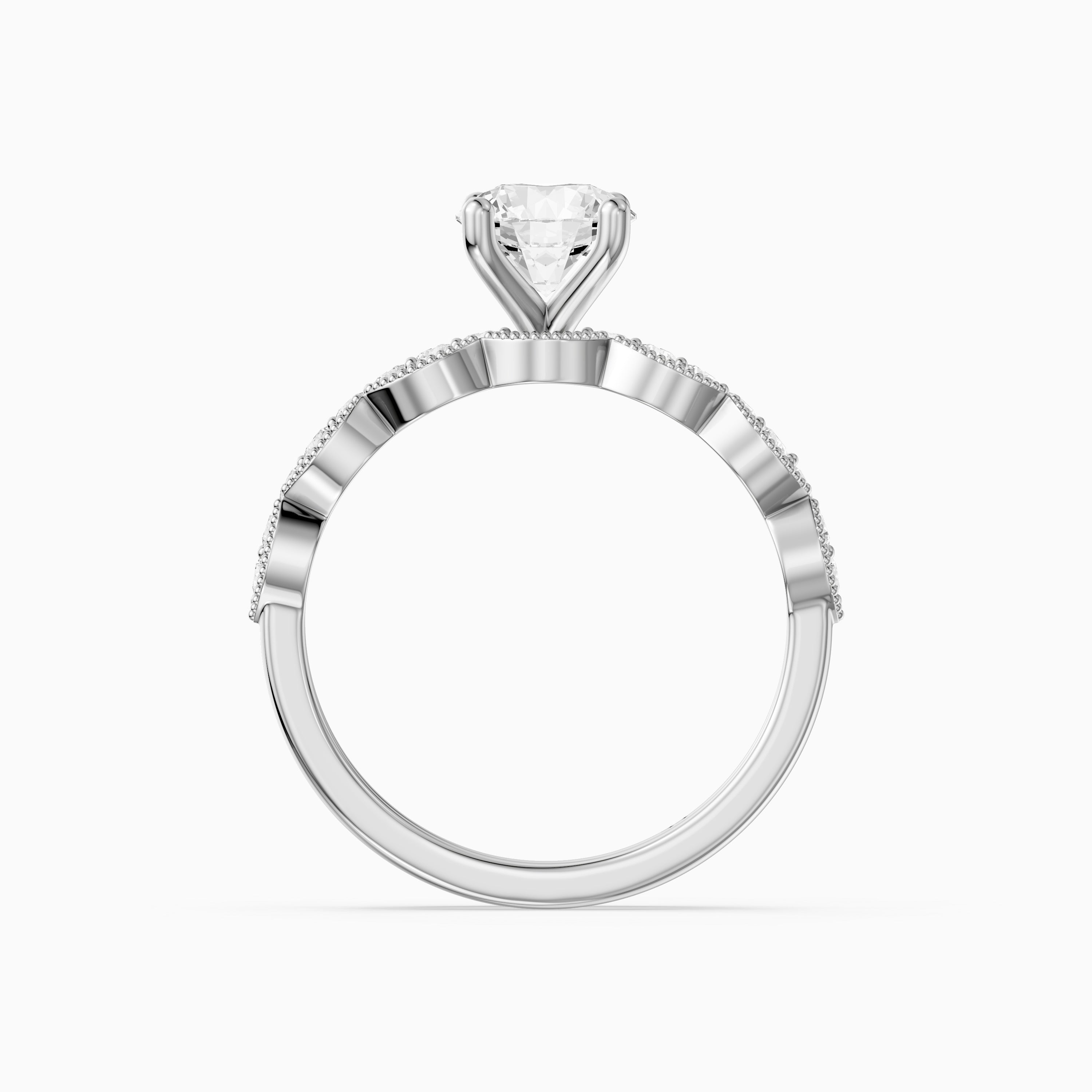 Graziela Round Cut Lab Grown Diamond Vintage Bridal Set