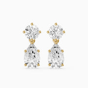 Edith Round and Pear Shape Lab grown Diamond Drop Earrings