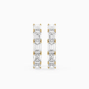 Talia Emerald Cut Lab Grown Diamond Inside Out Hoop Earrings
