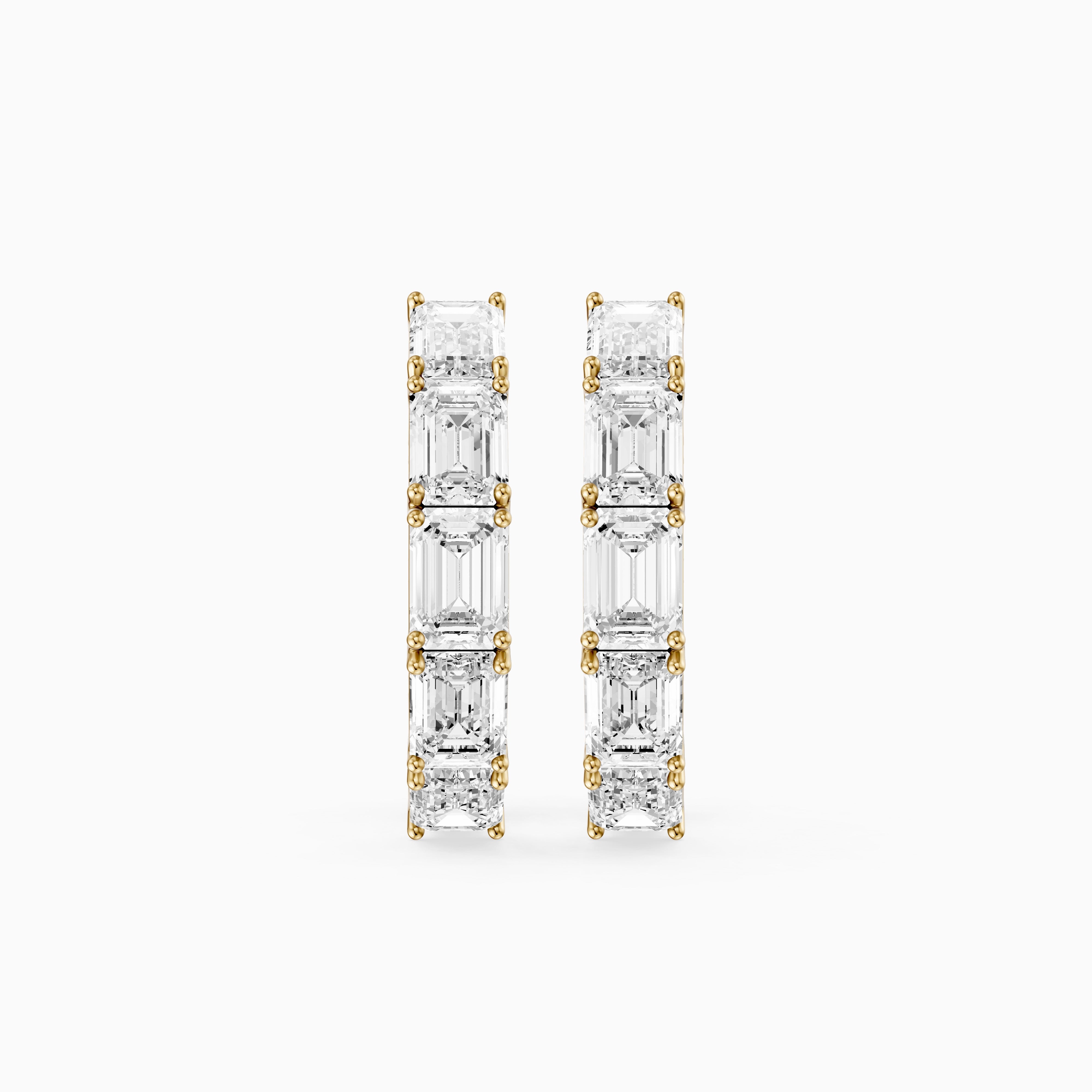Talia Emerald Cut Lab Grown Diamond Inside Out Hoop Earrings
