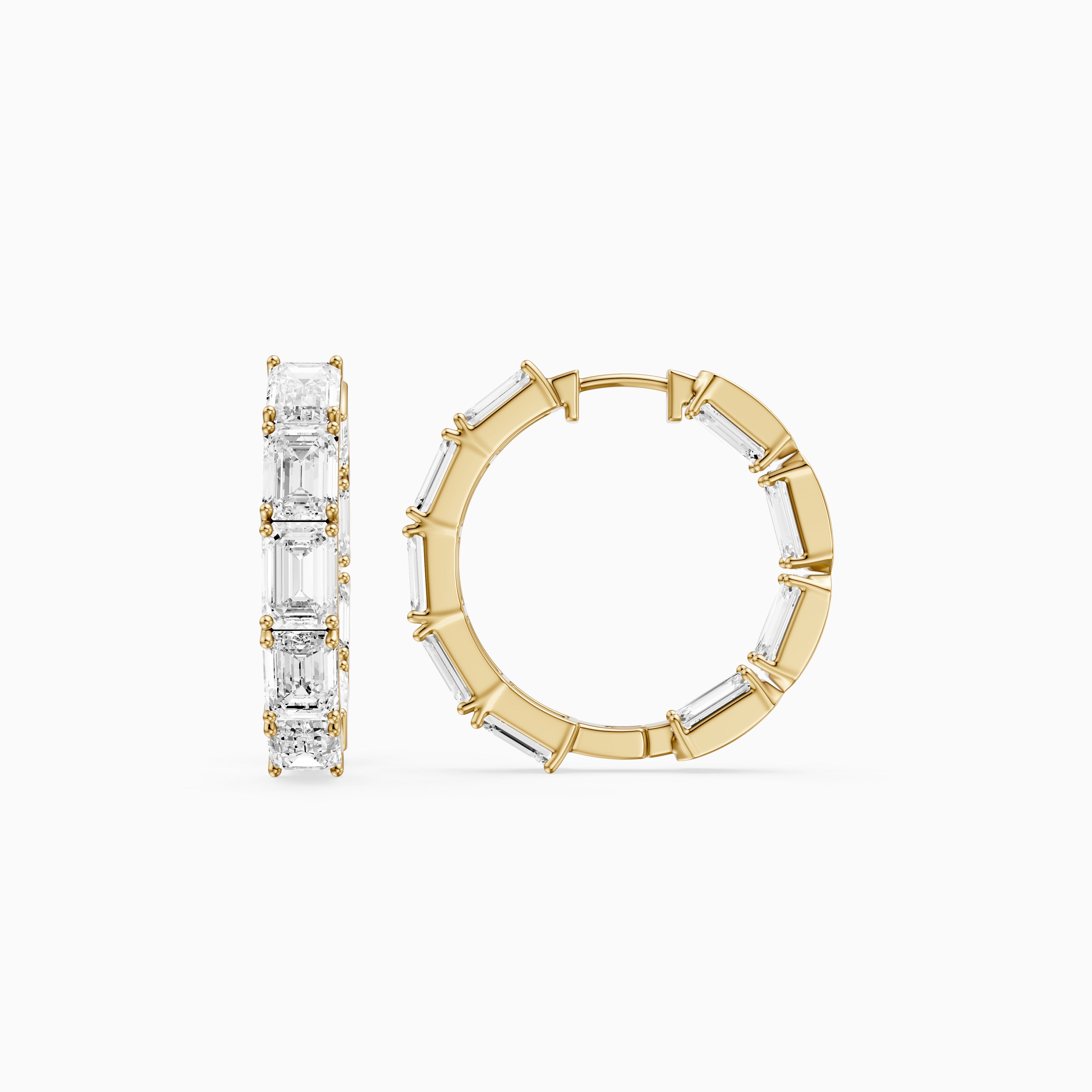Talia Emerald Cut Lab Grown Diamond Inside Out Hoop Earrings