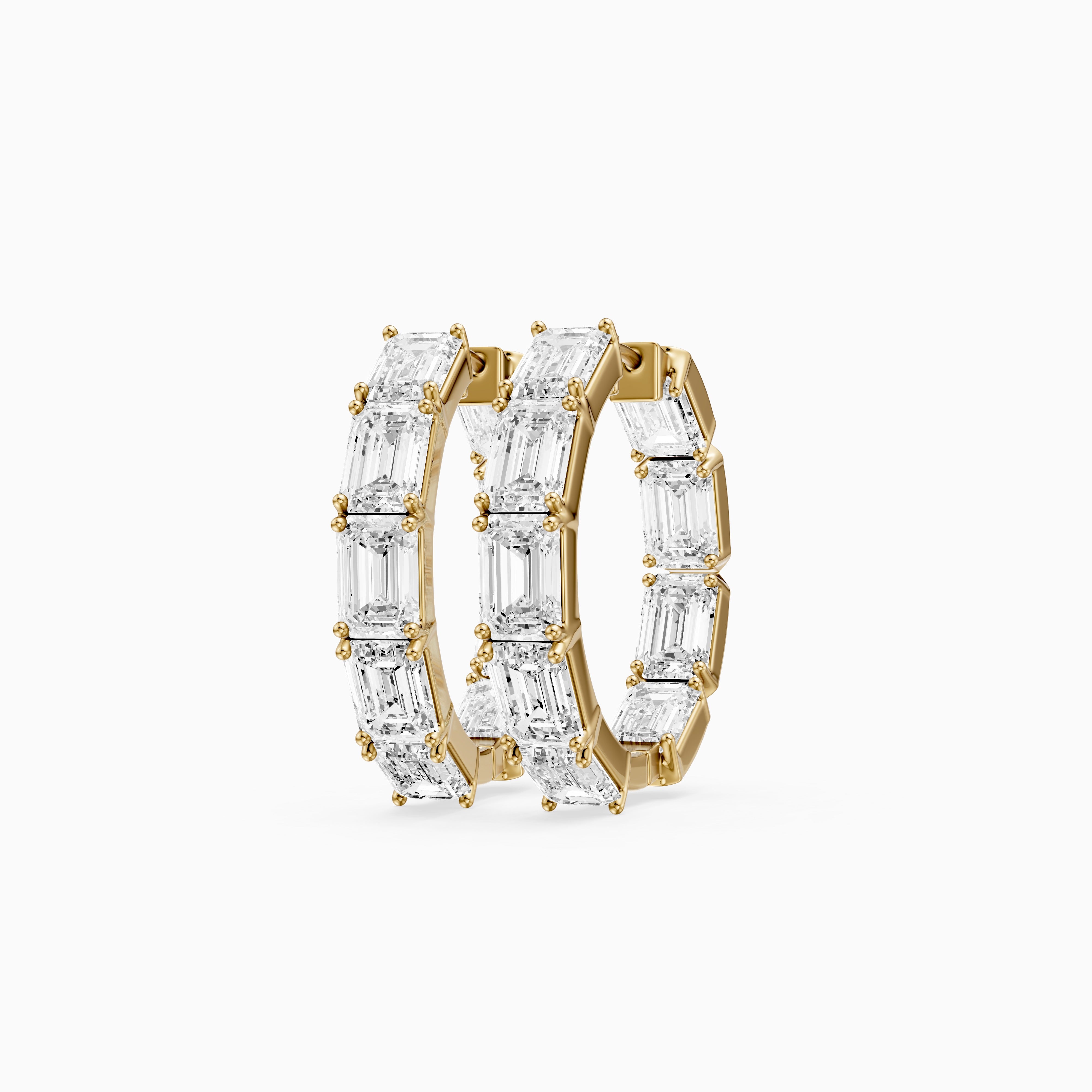 Talia Emerald Cut Lab Grown Diamond Inside Out Hoop Earrings