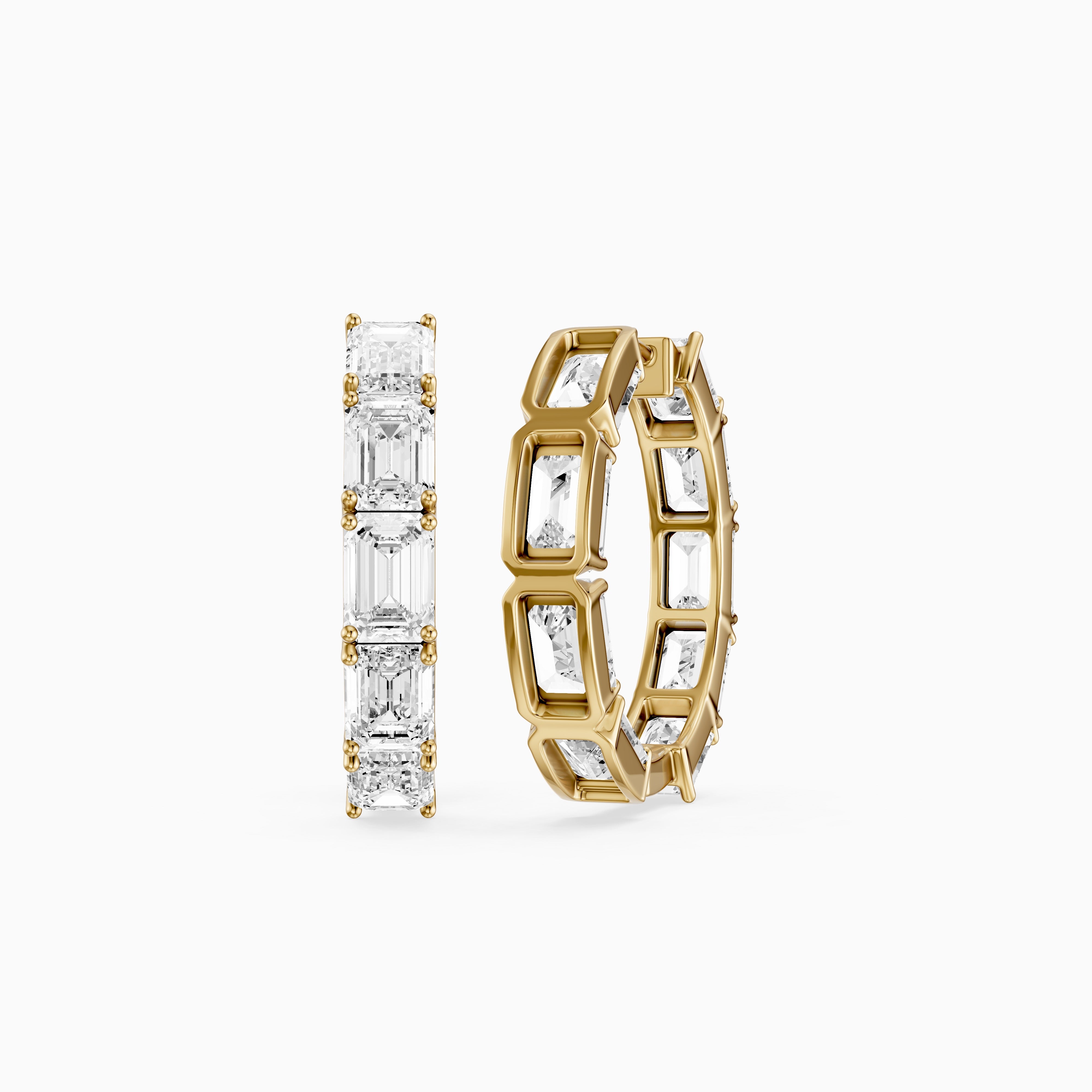 Talia Emerald Cut Lab Grown Diamond Inside Out Hoop Earrings