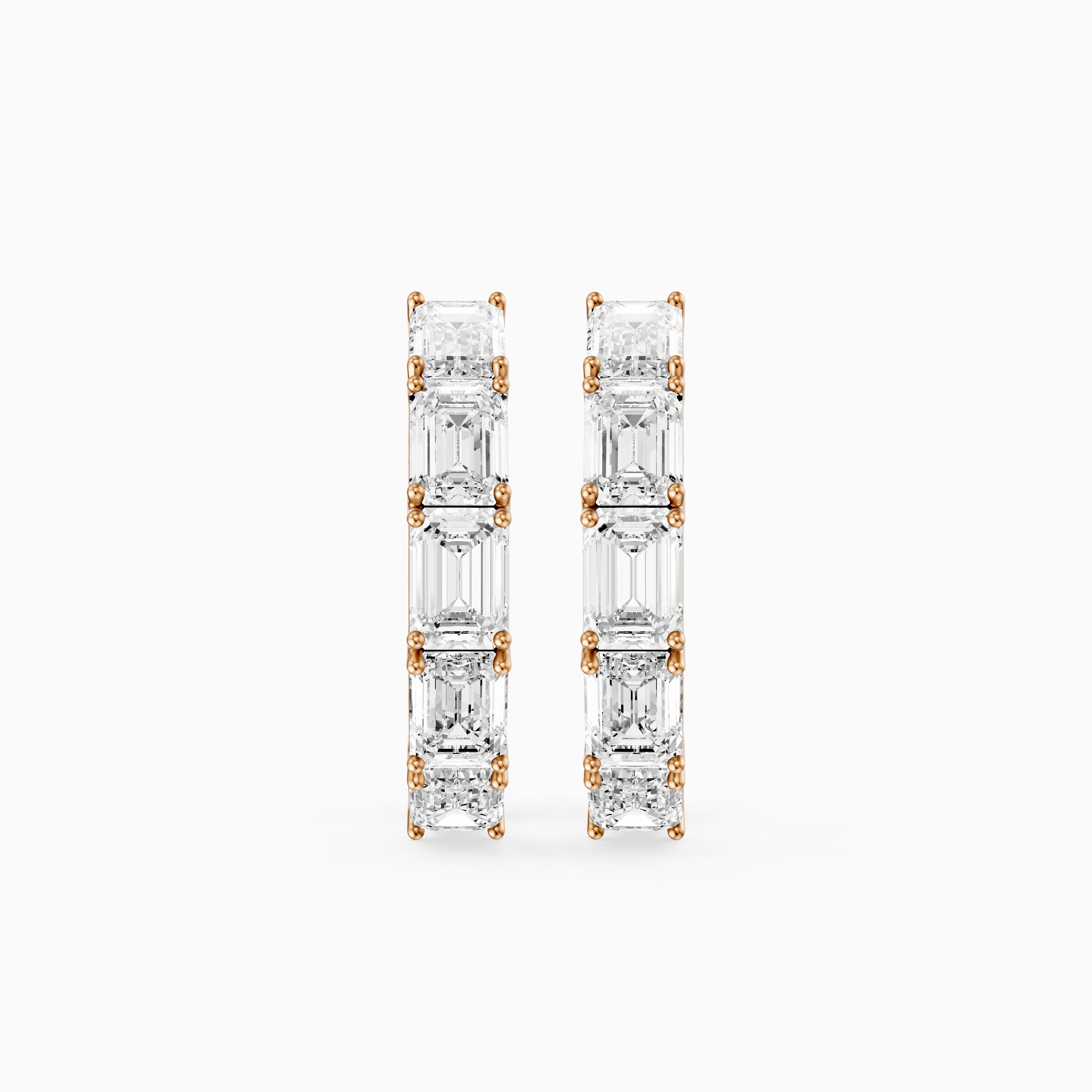 Talia Emerald Cut Lab Grown Diamond Inside Out Hoop Earrings