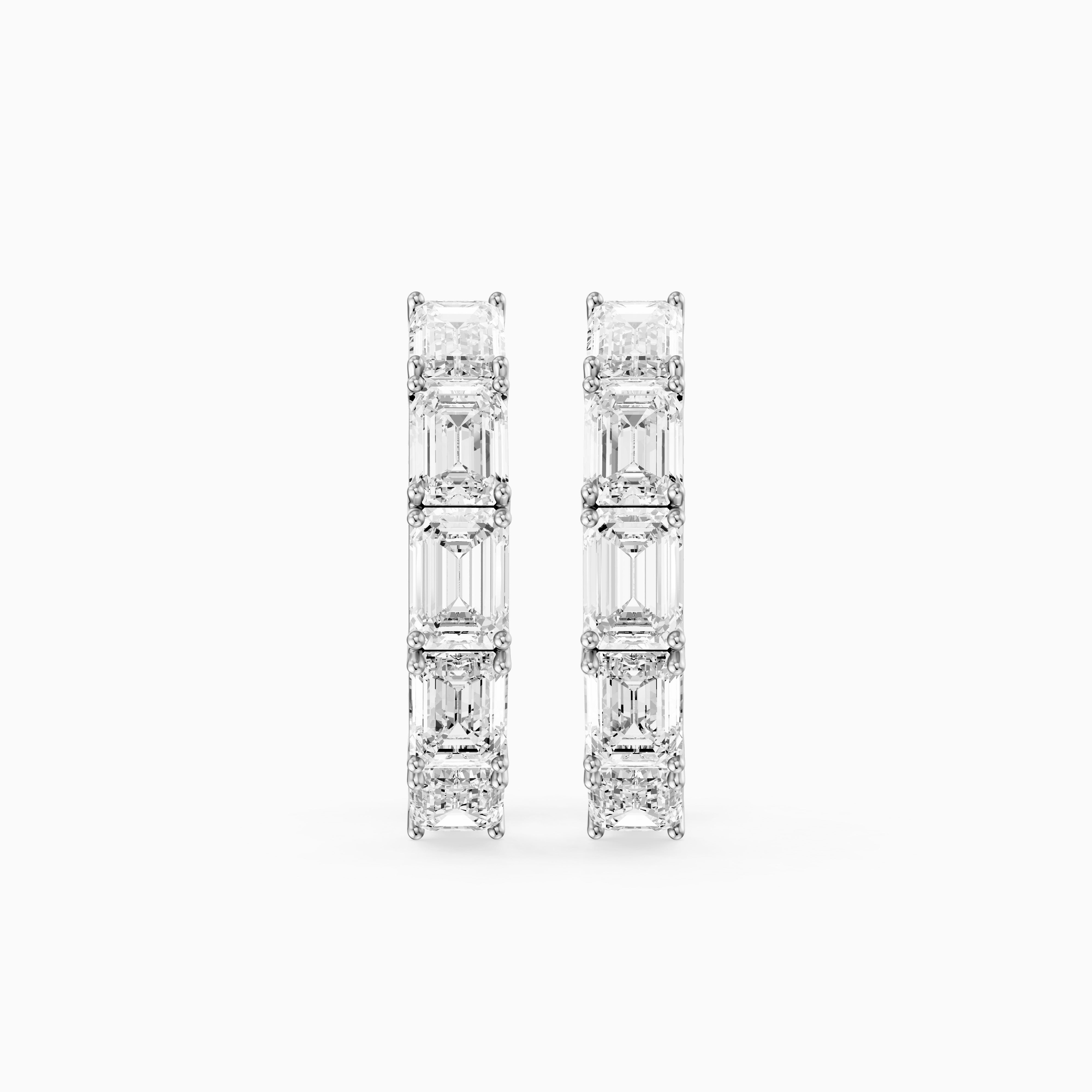 Talia Emerald Cut Lab Grown Diamond Inside Out Hoop Earrings