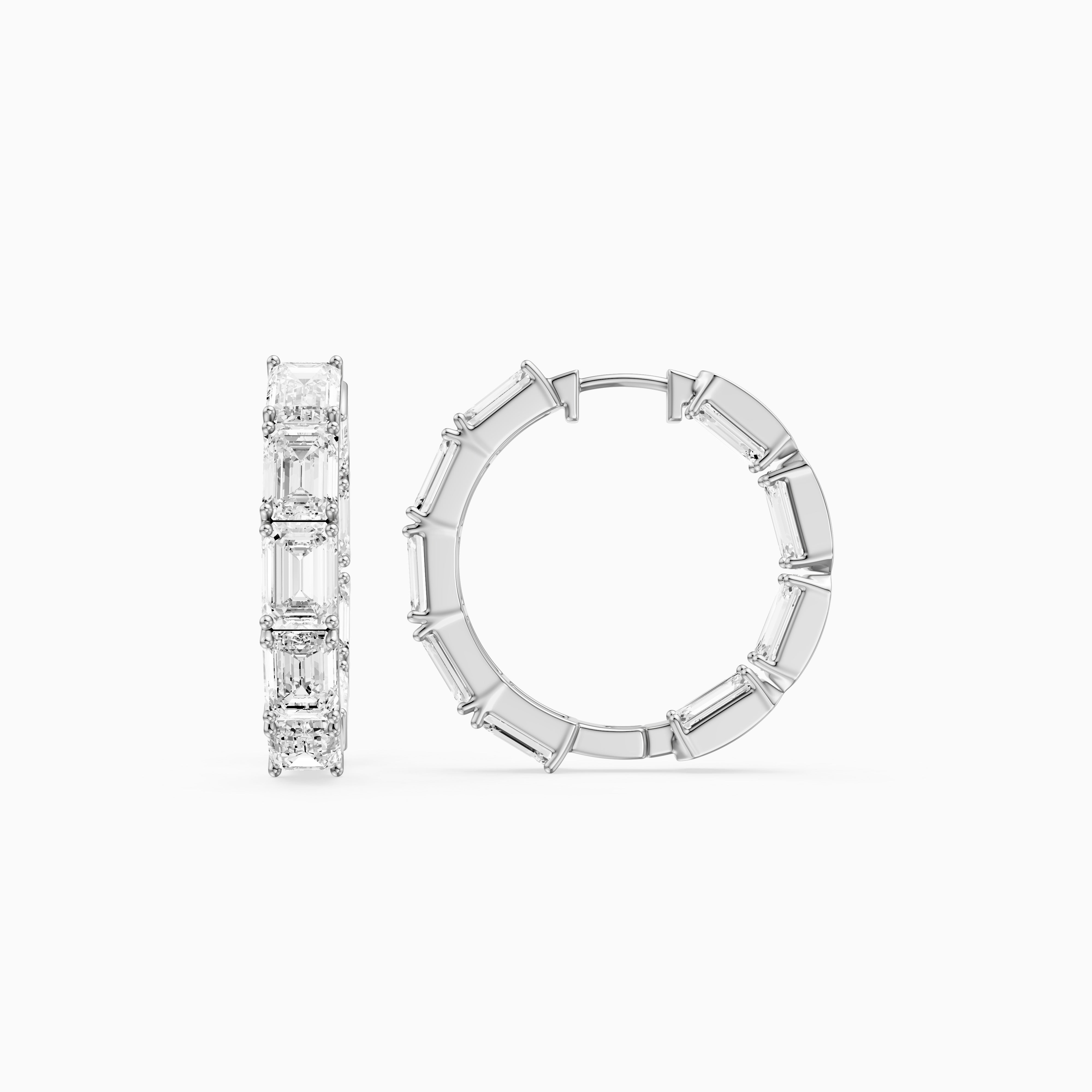 Talia Emerald Cut Lab Grown Diamond Inside Out Hoop Earrings