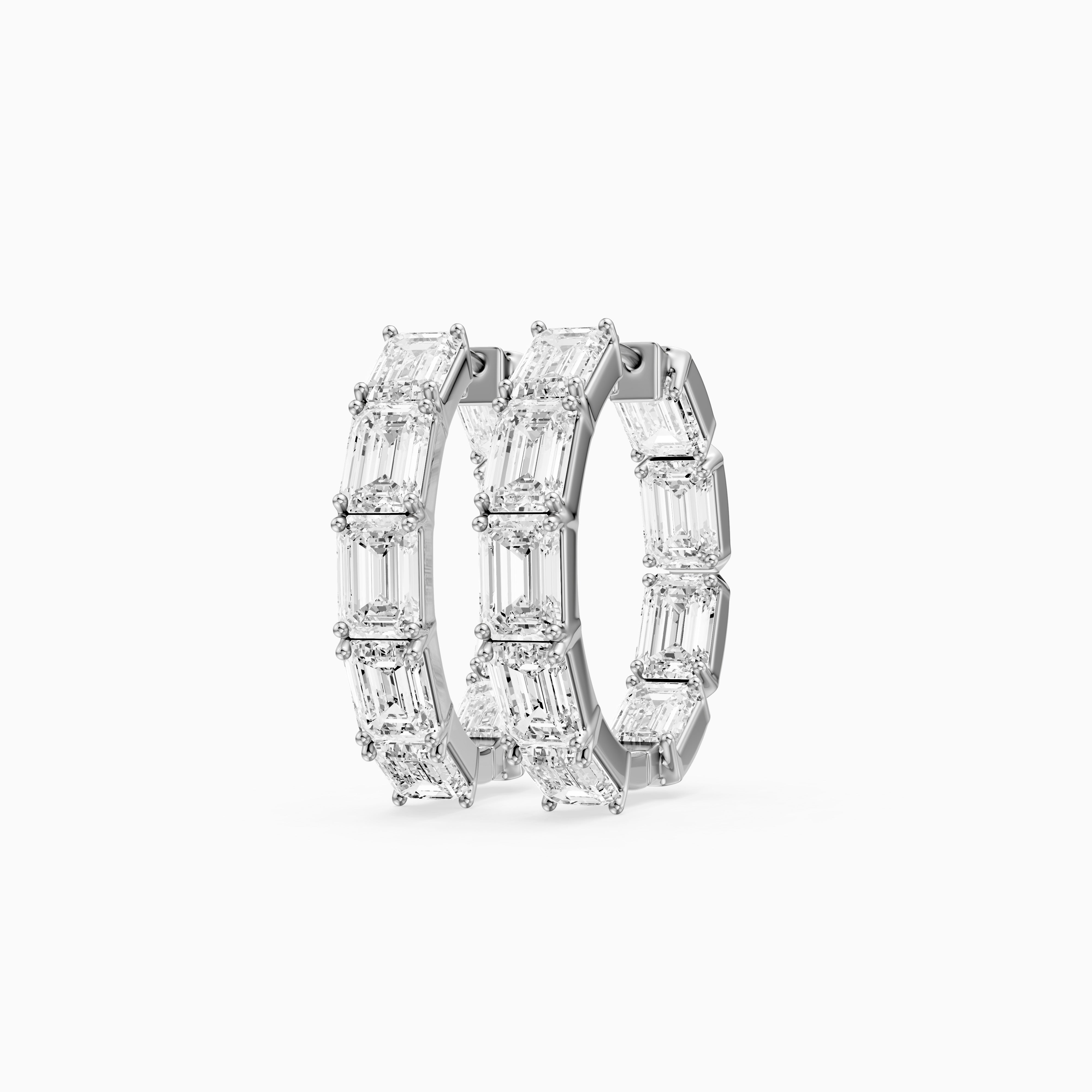 Talia Emerald Cut Lab Grown Diamond Inside Out Hoop Earrings