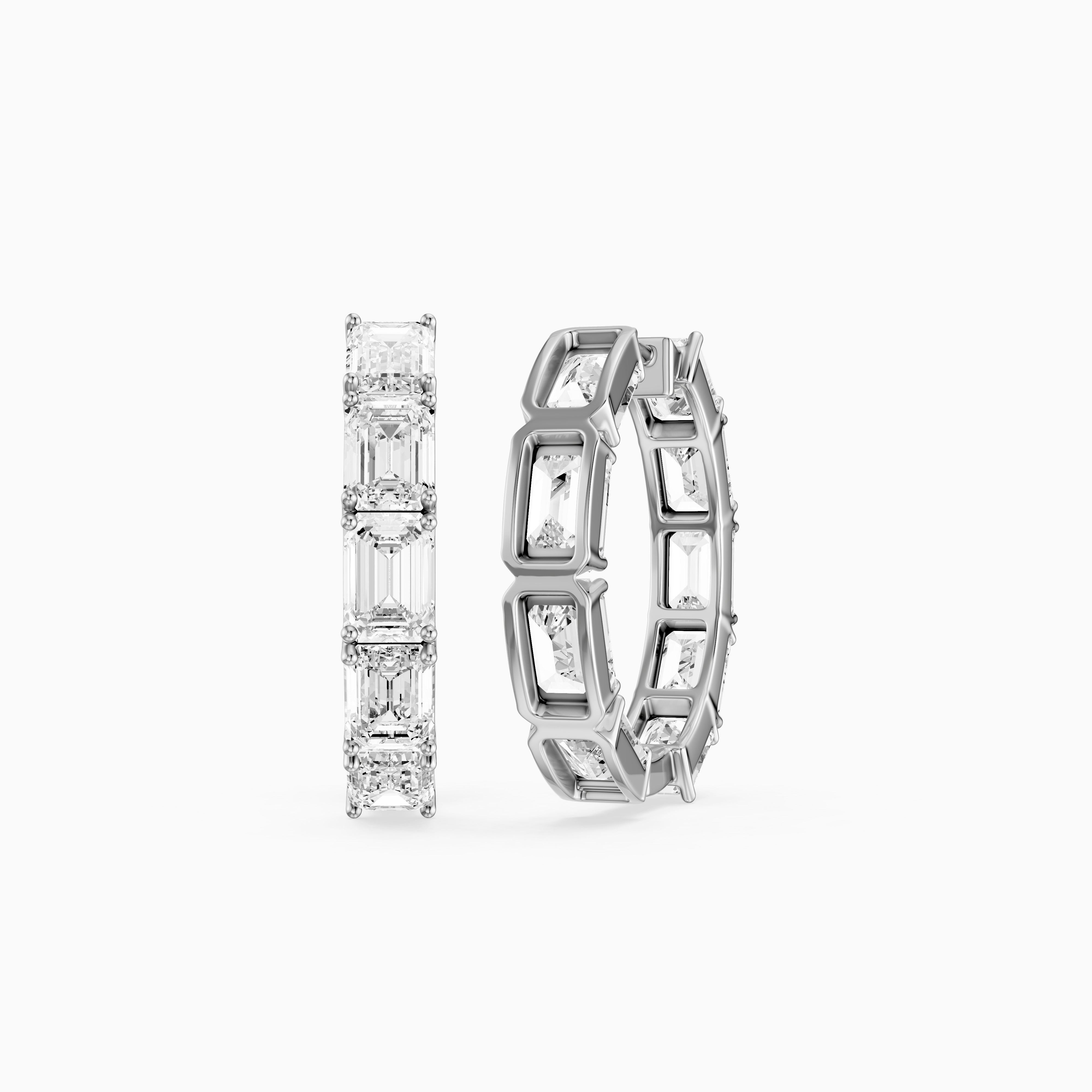 Talia Emerald Cut Lab Grown Diamond Inside Out Hoop Earrings