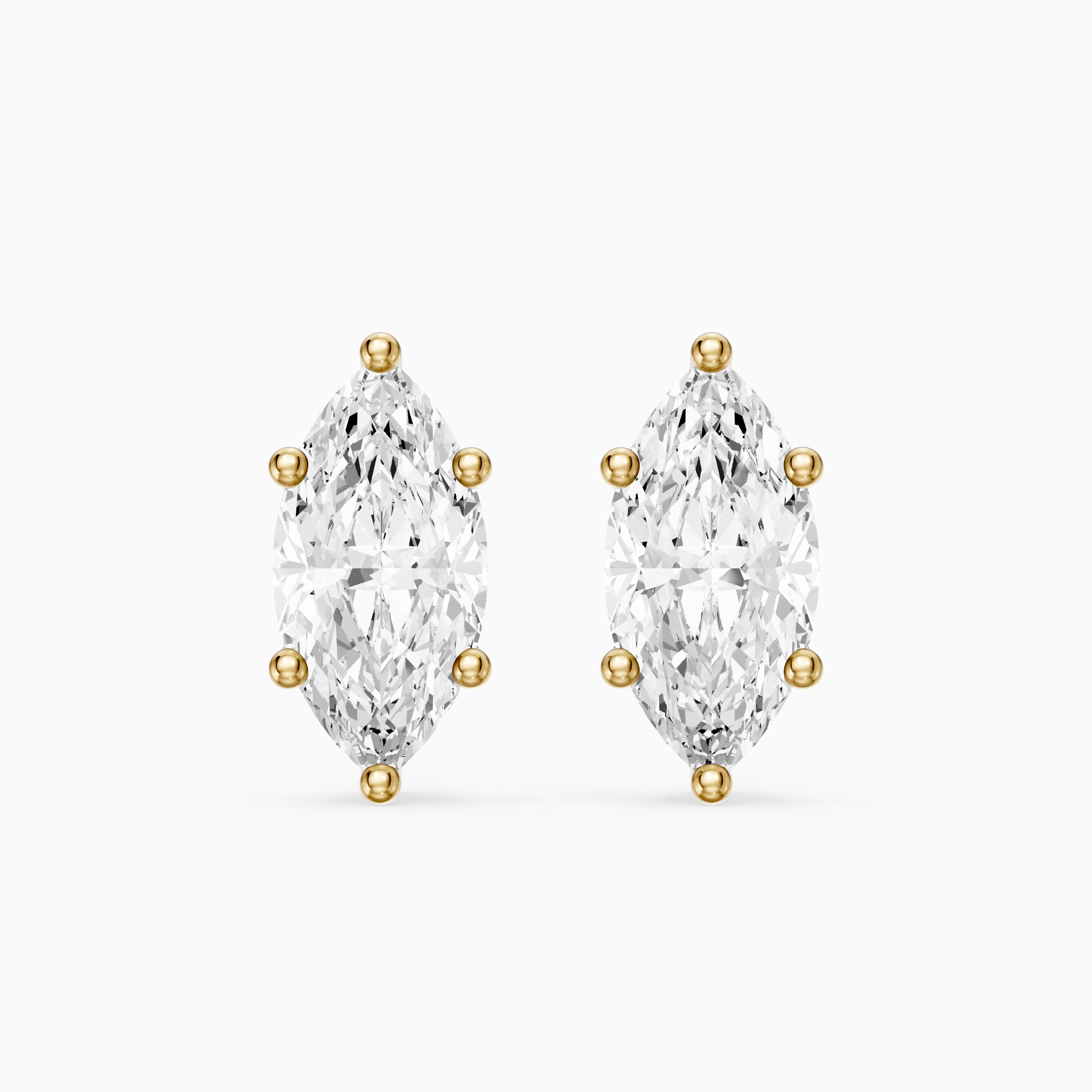 Belen Marquise Cut Lab Grown Diamond Basket Set Stud Earrings