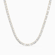Savannah Emerald and Round Cut Lab Grown Diamond Tennis Necklace