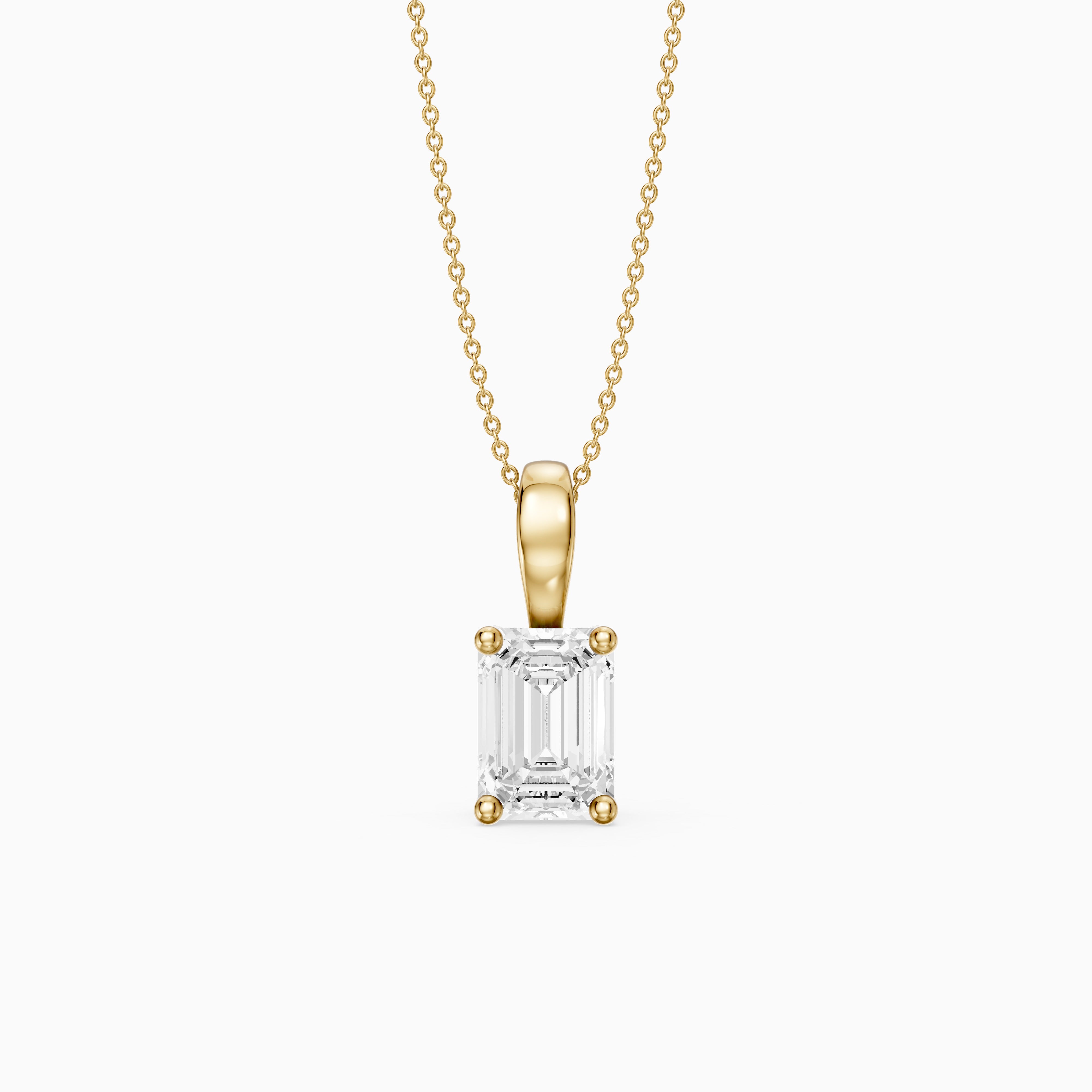 Malin Emerald Cut Lab Grown Diamond Solitaire Pendant