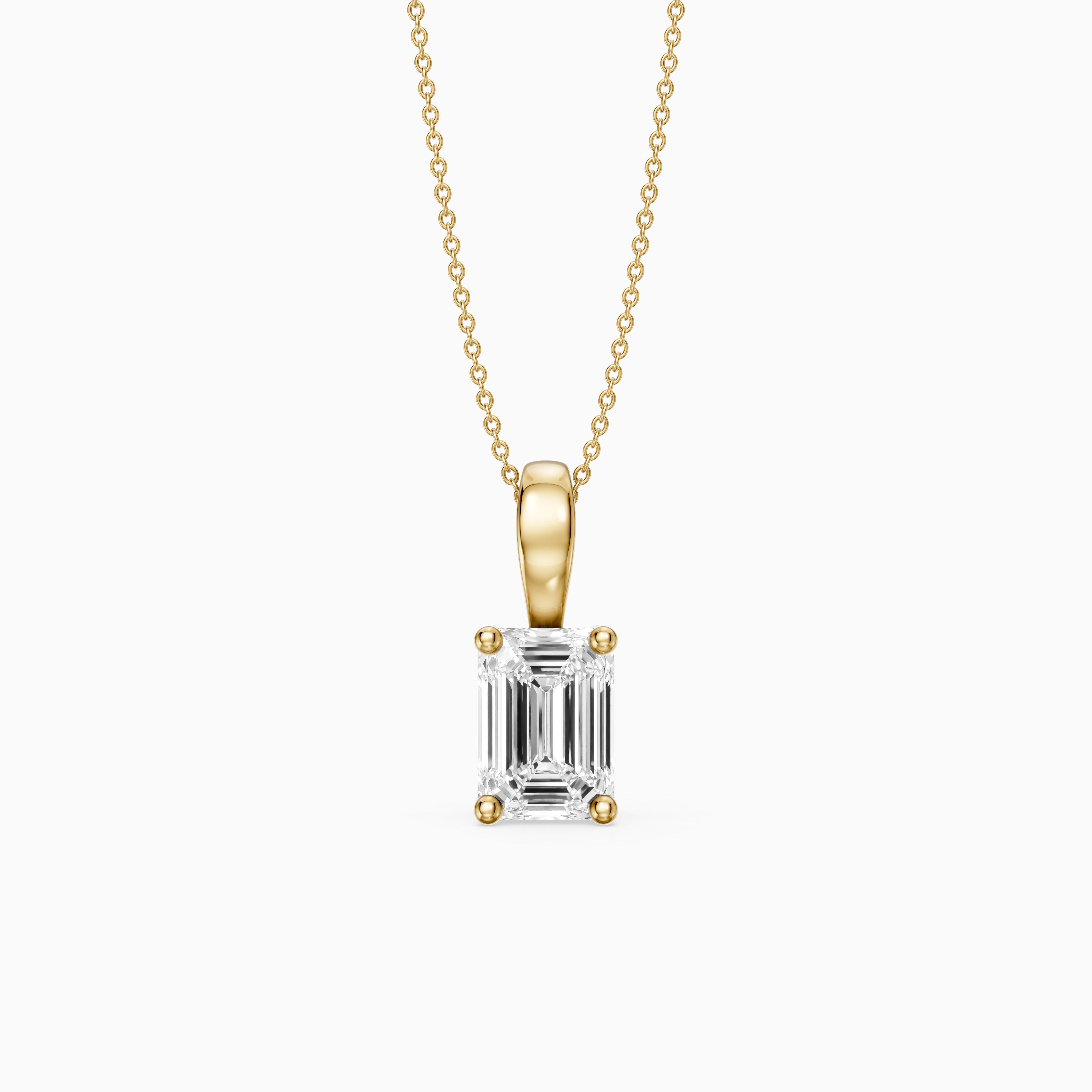 Malin Emerald Cut Lab Grown Diamond Solitaire Pendant