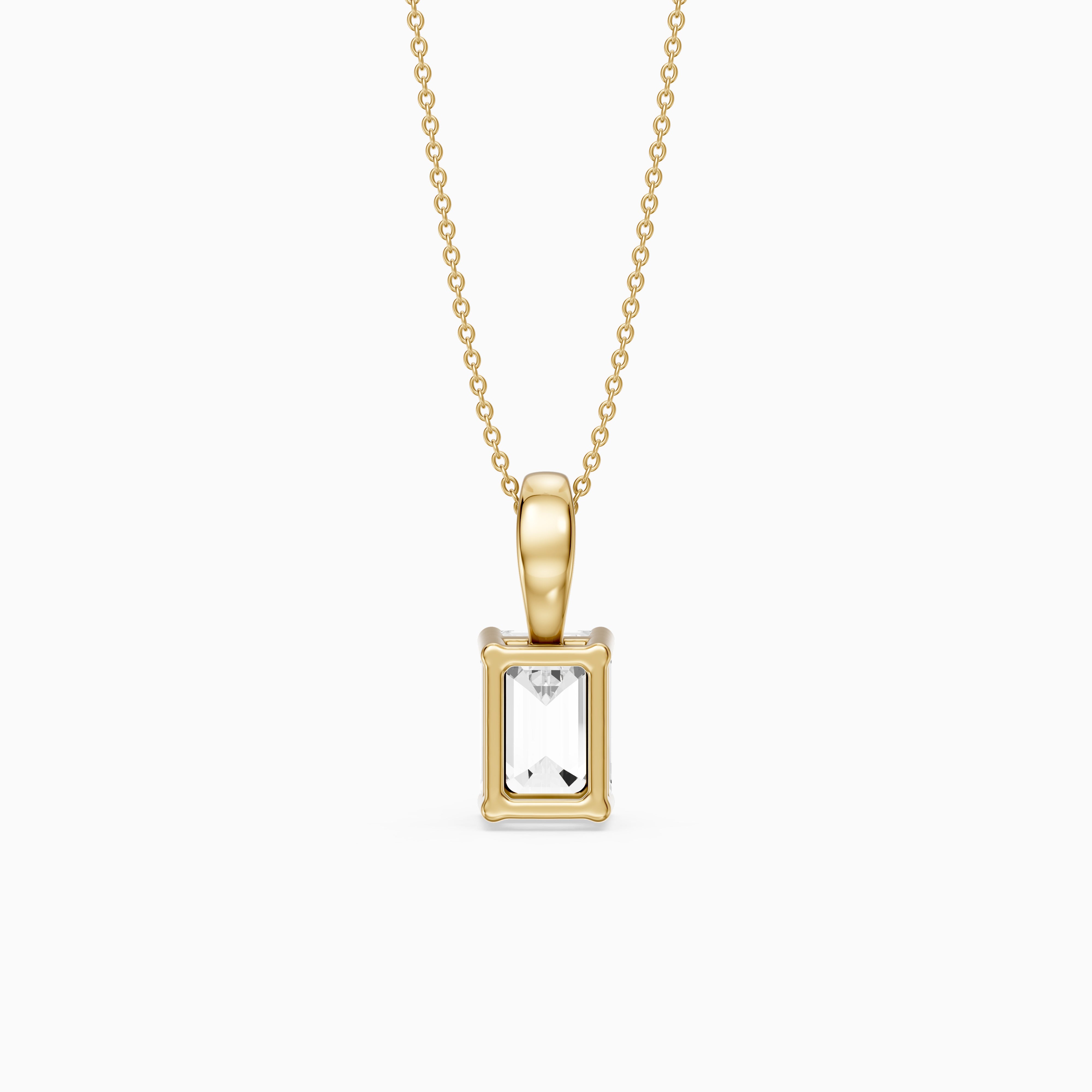 Malin Emerald Cut Lab Grown Diamond Solitaire Pendant
