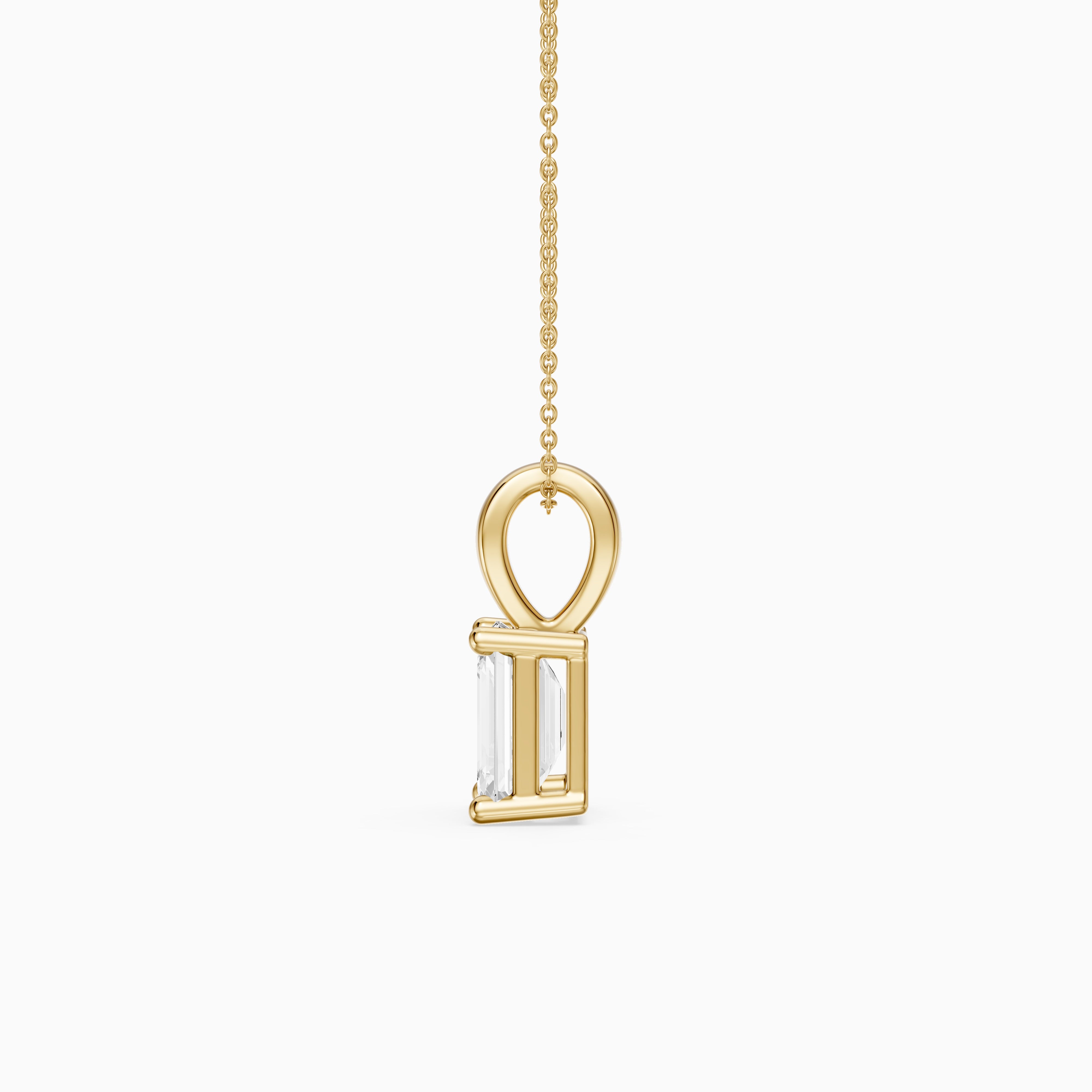 Malin Emerald Cut Lab Grown Diamond Solitaire Pendant