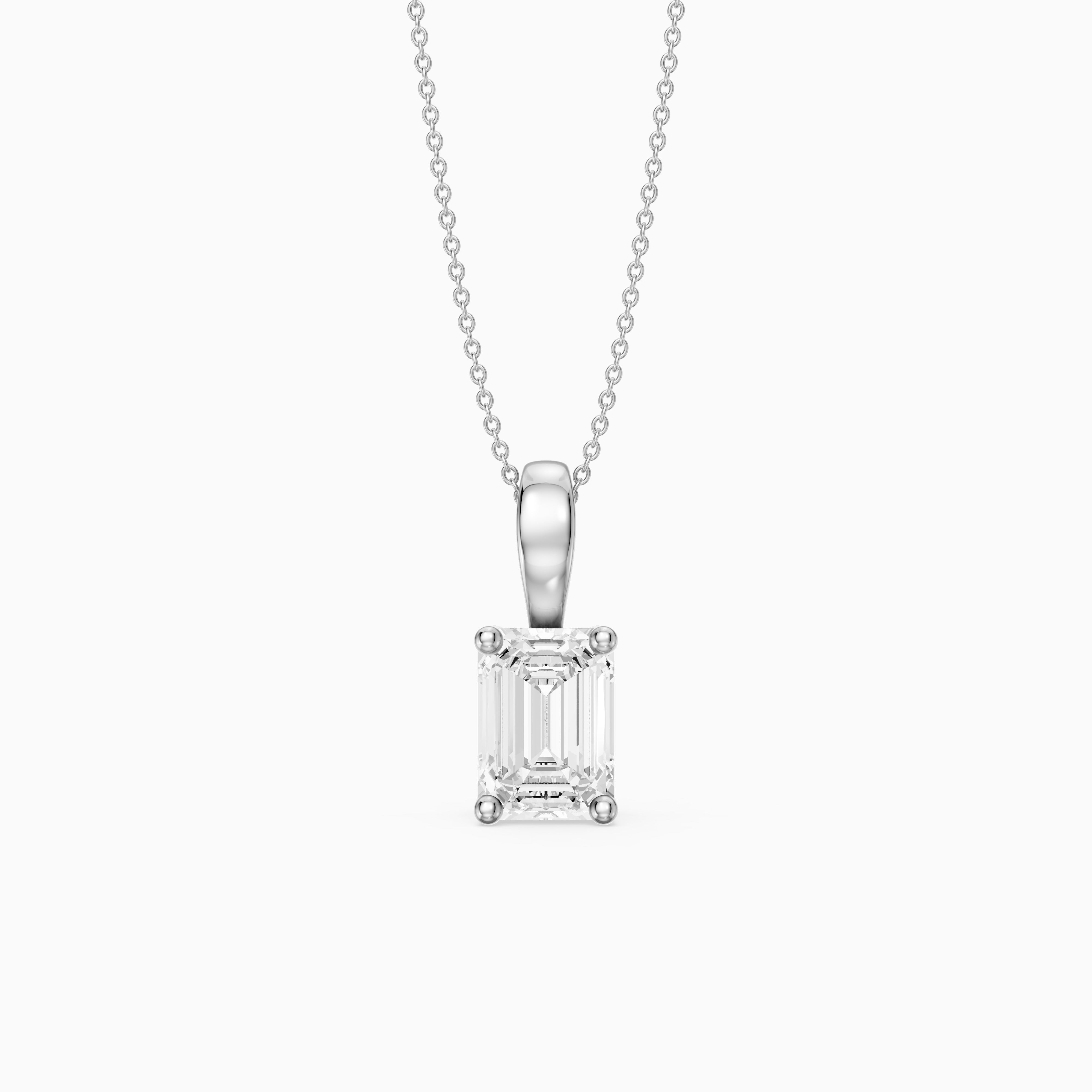 Malin Emerald Cut Lab Grown Diamond Solitaire Pendant