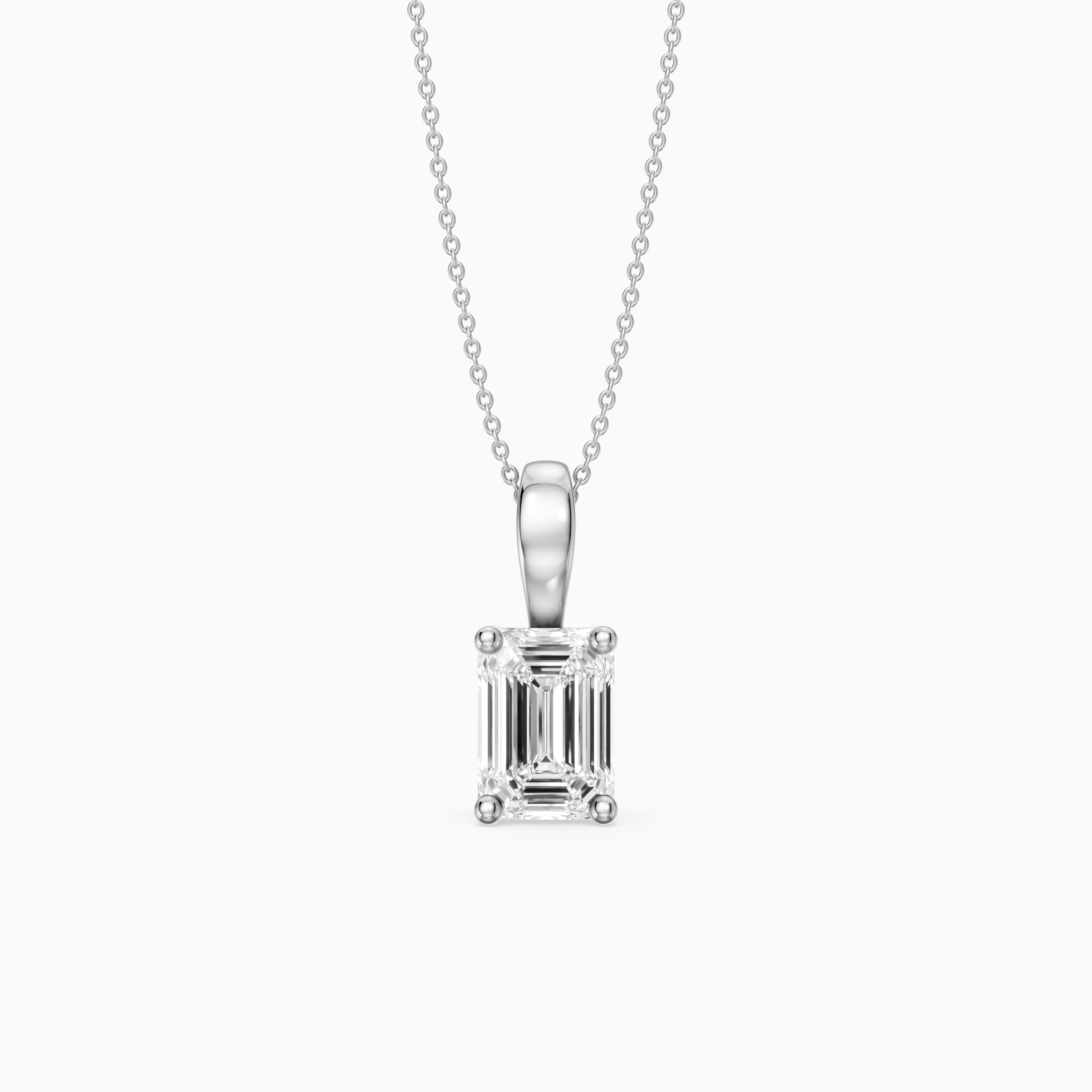 Malin Emerald Cut Lab Grown Diamond Solitaire Pendant