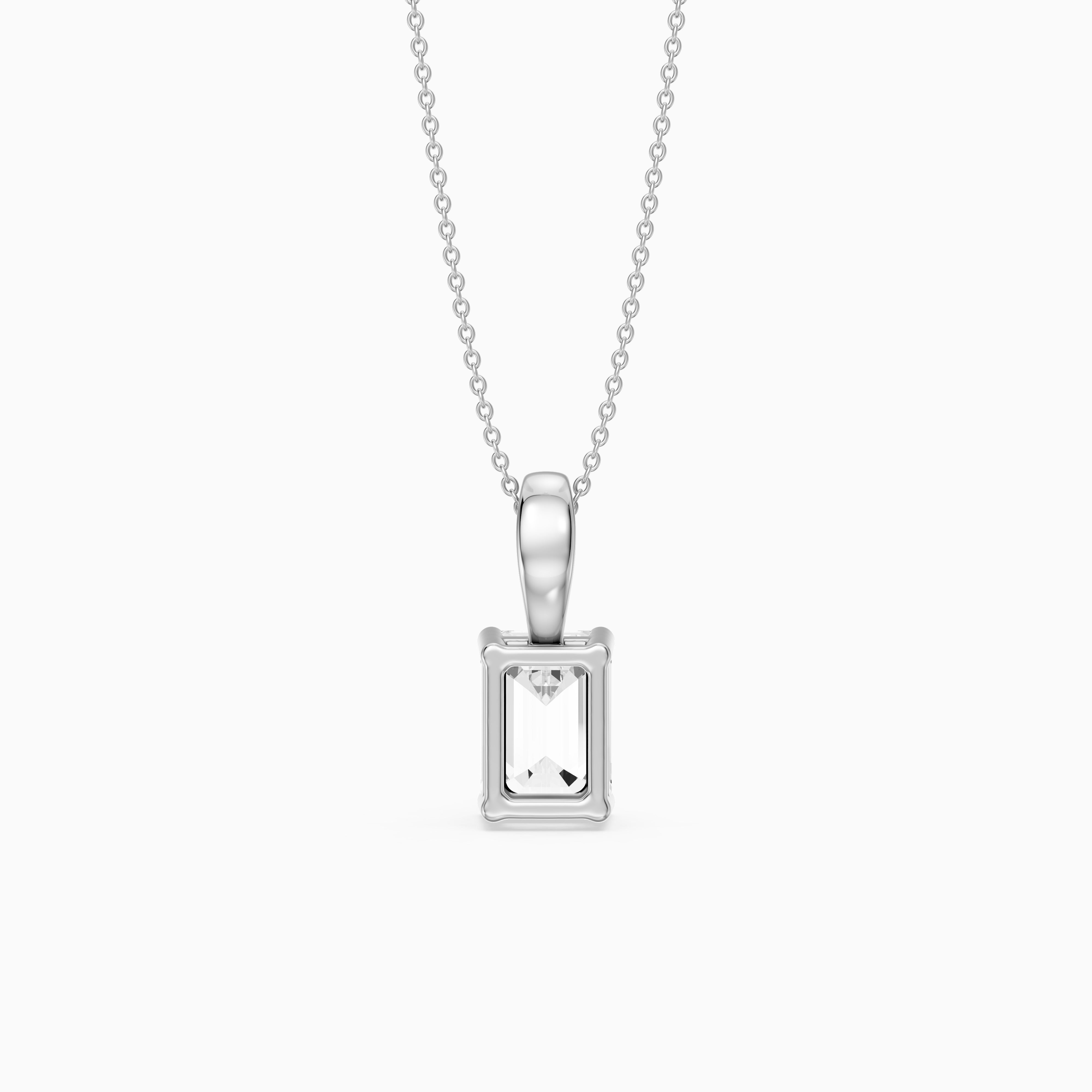 Malin Emerald Cut Lab Grown Diamond Solitaire Pendant