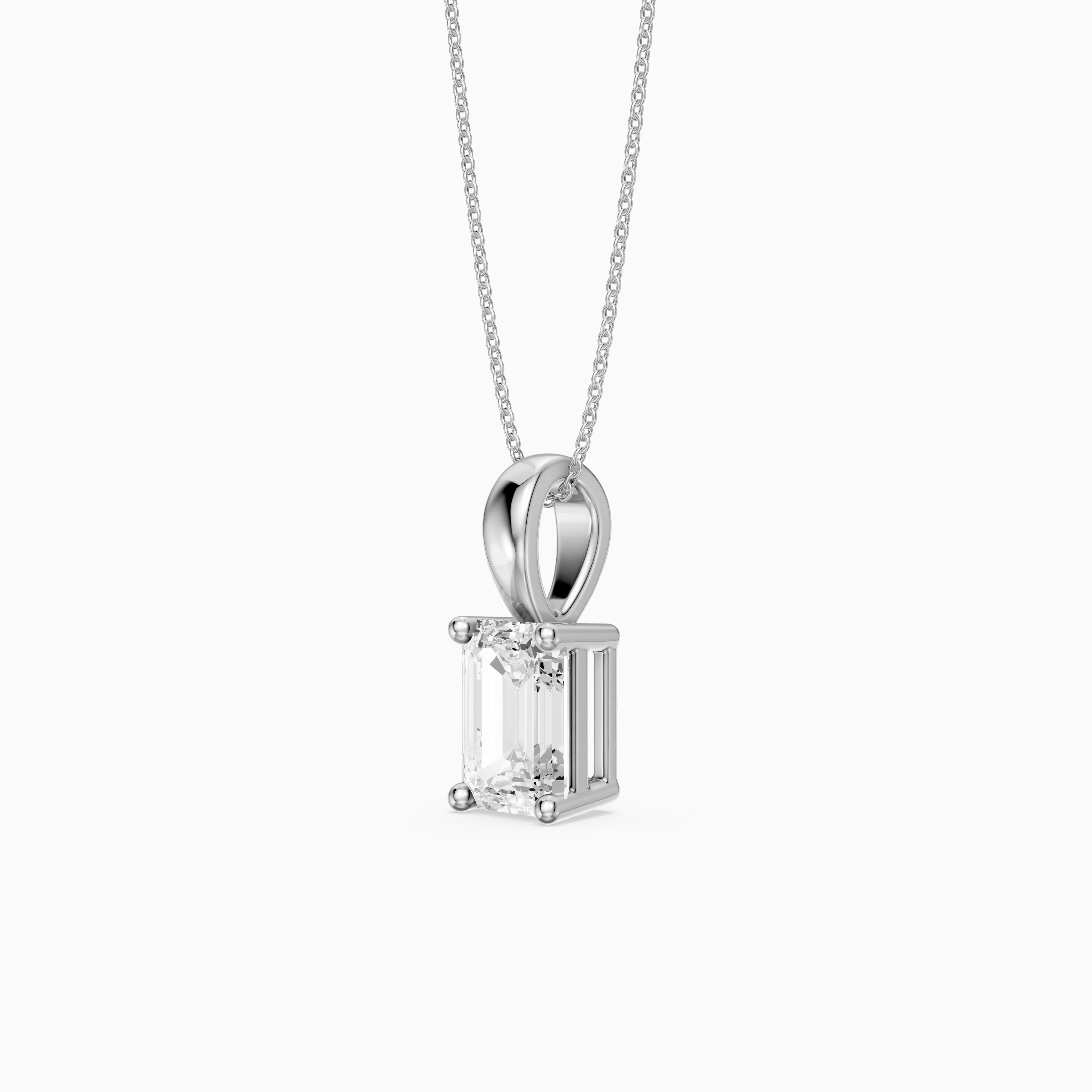 Malin Emerald Cut Lab Grown Diamond Solitaire Pendant