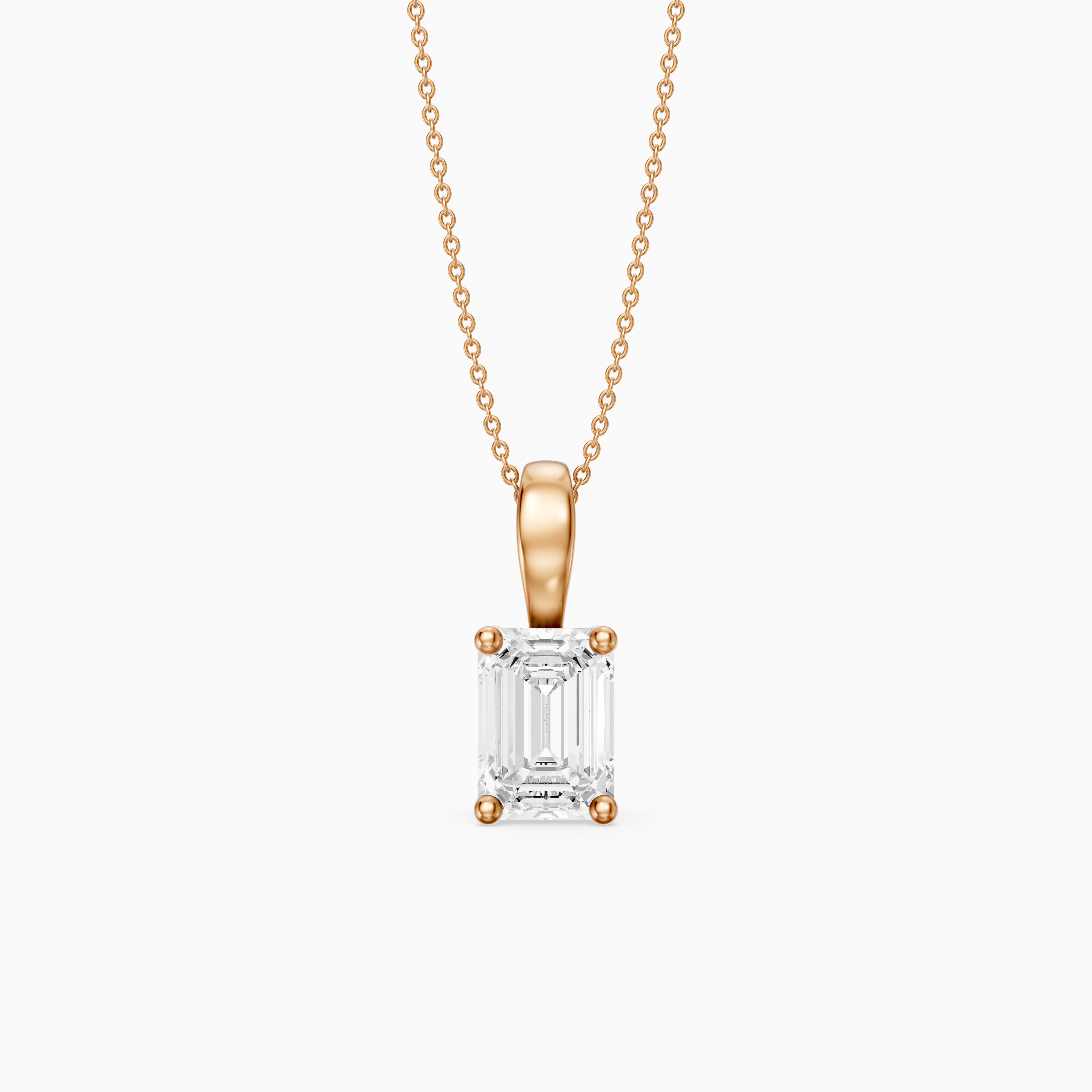 Malin Emerald Cut Lab Grown Diamond Solitaire Pendant