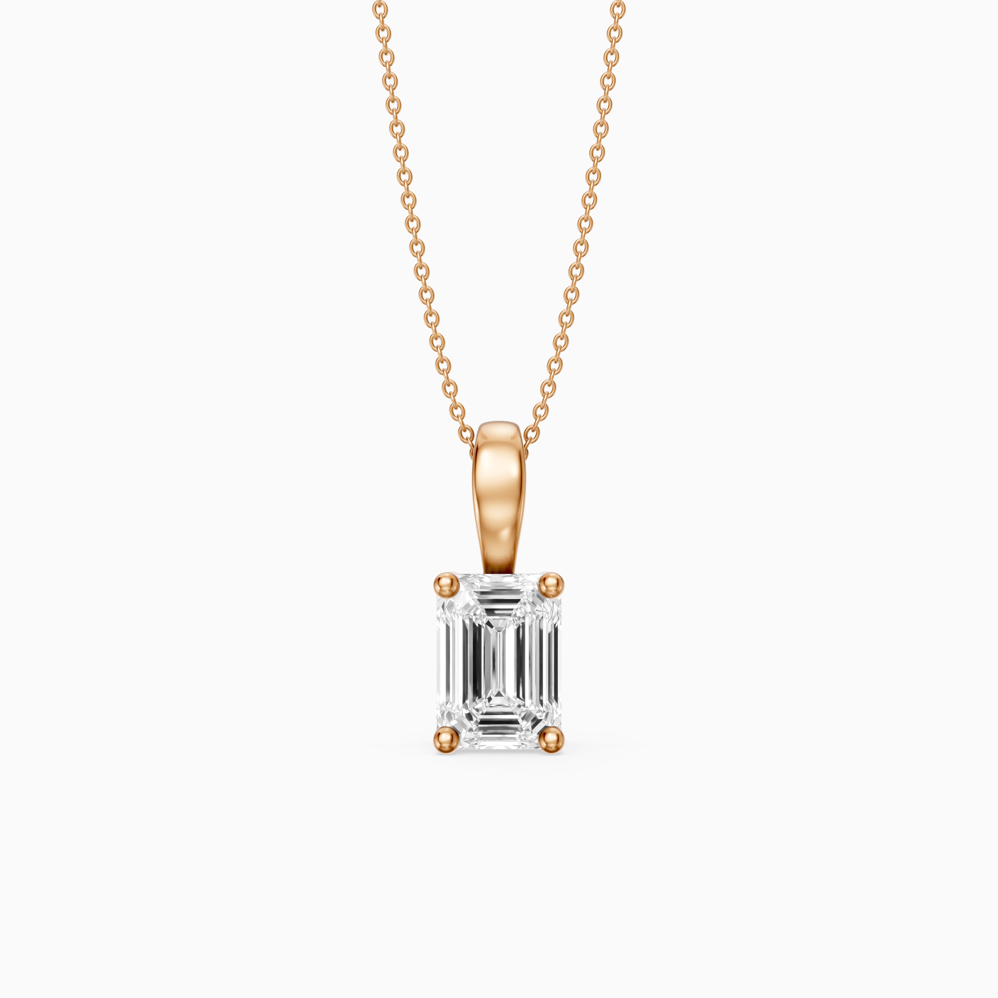 Malin Emerald Cut Lab Grown Diamond Solitaire Pendant