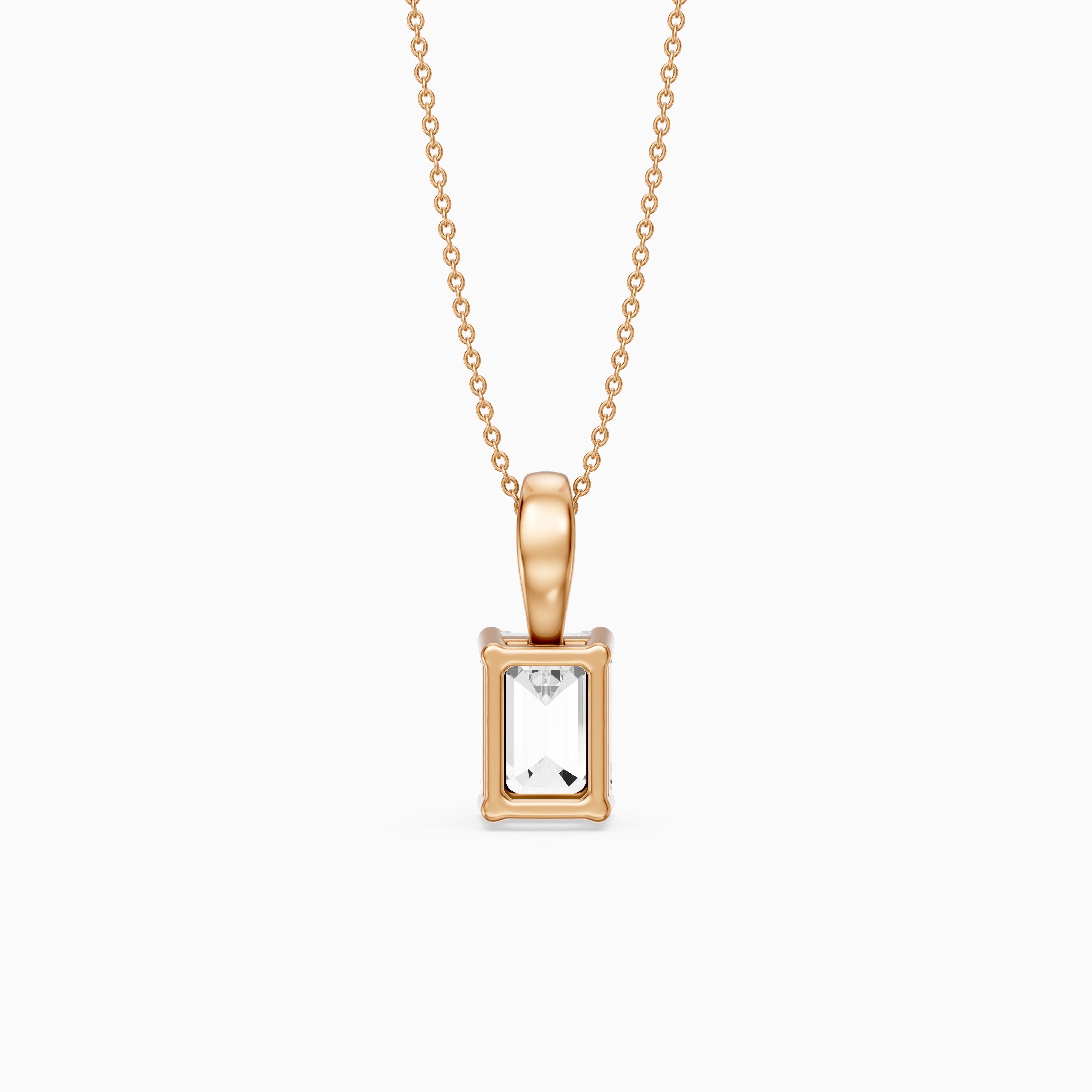Malin Emerald Cut Lab Grown Diamond Solitaire Pendant