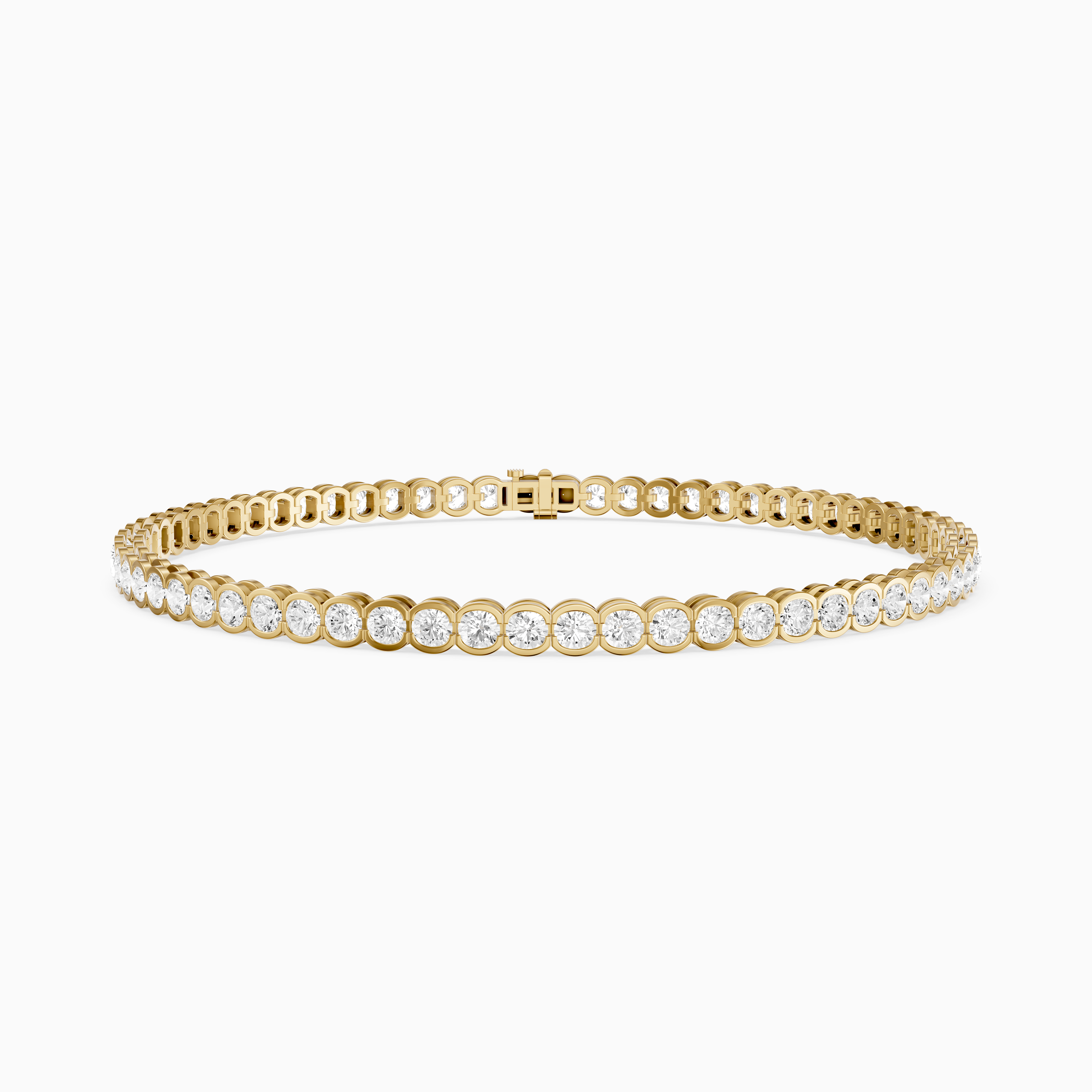 Lucia Round Bezel Set Lab Grown Diamond Tennis Bracelet