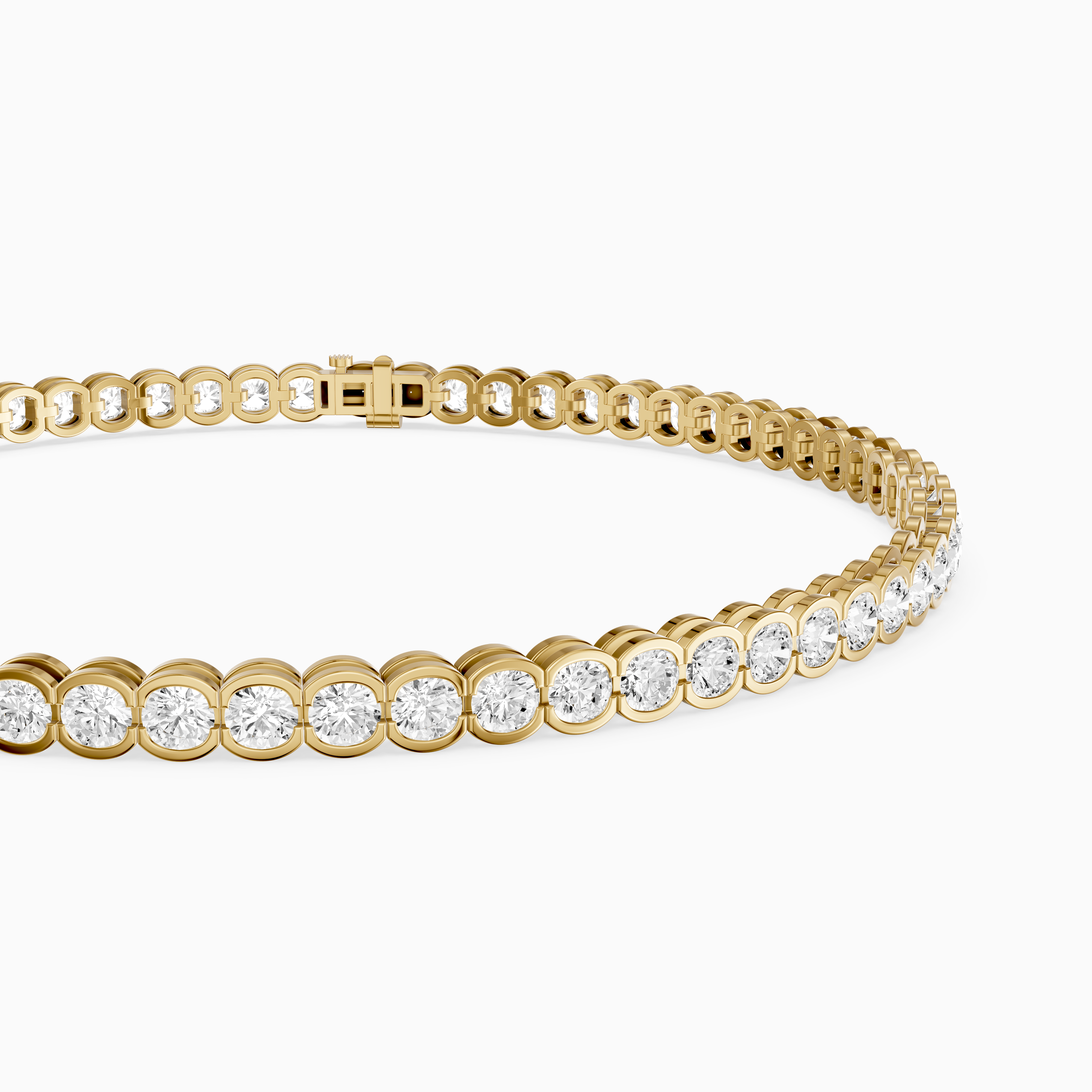 Lucia Round Bezel Set Lab Grown Diamond Tennis Bracelet