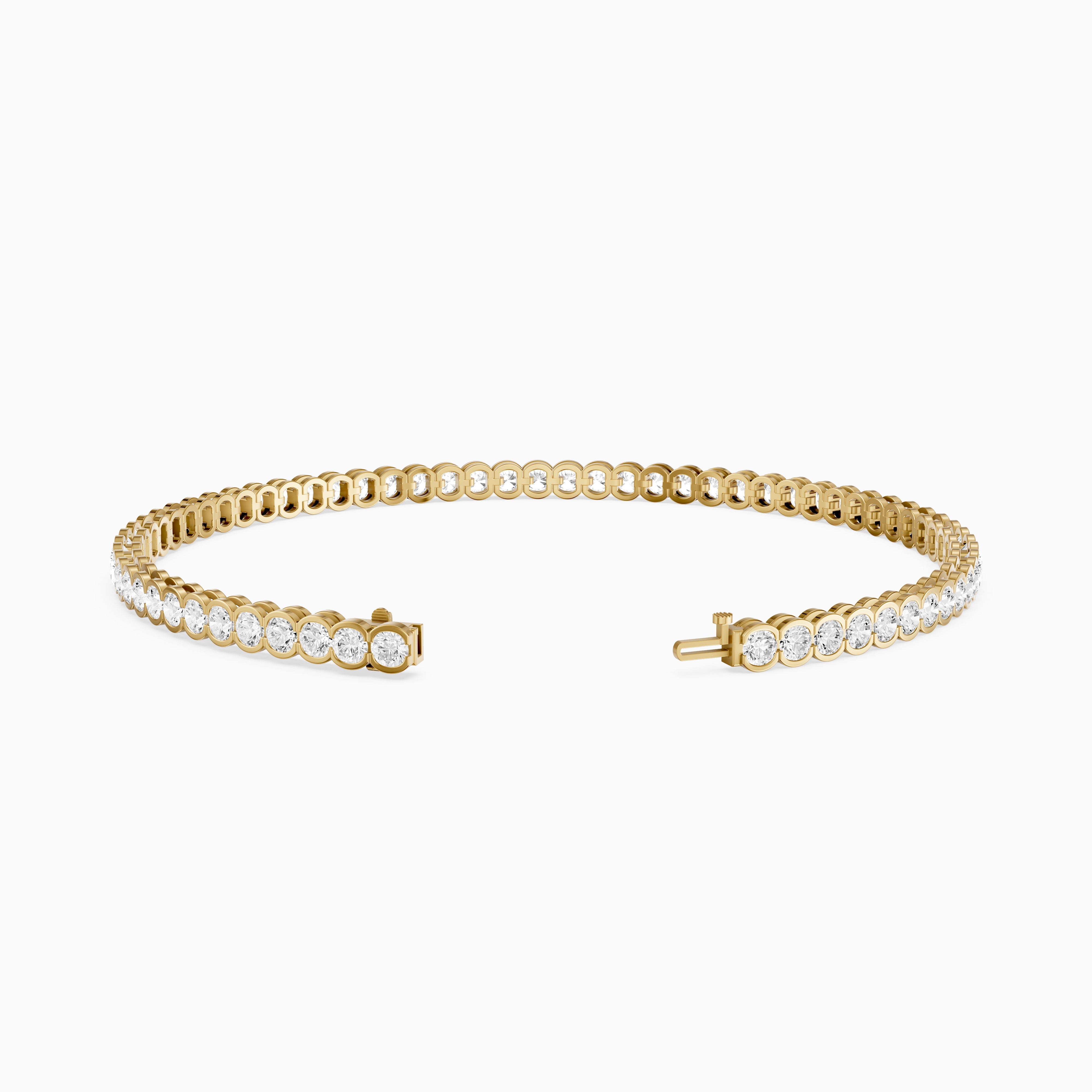 Lucia Round Bezel Set Lab Grown Diamond Tennis Bracelet