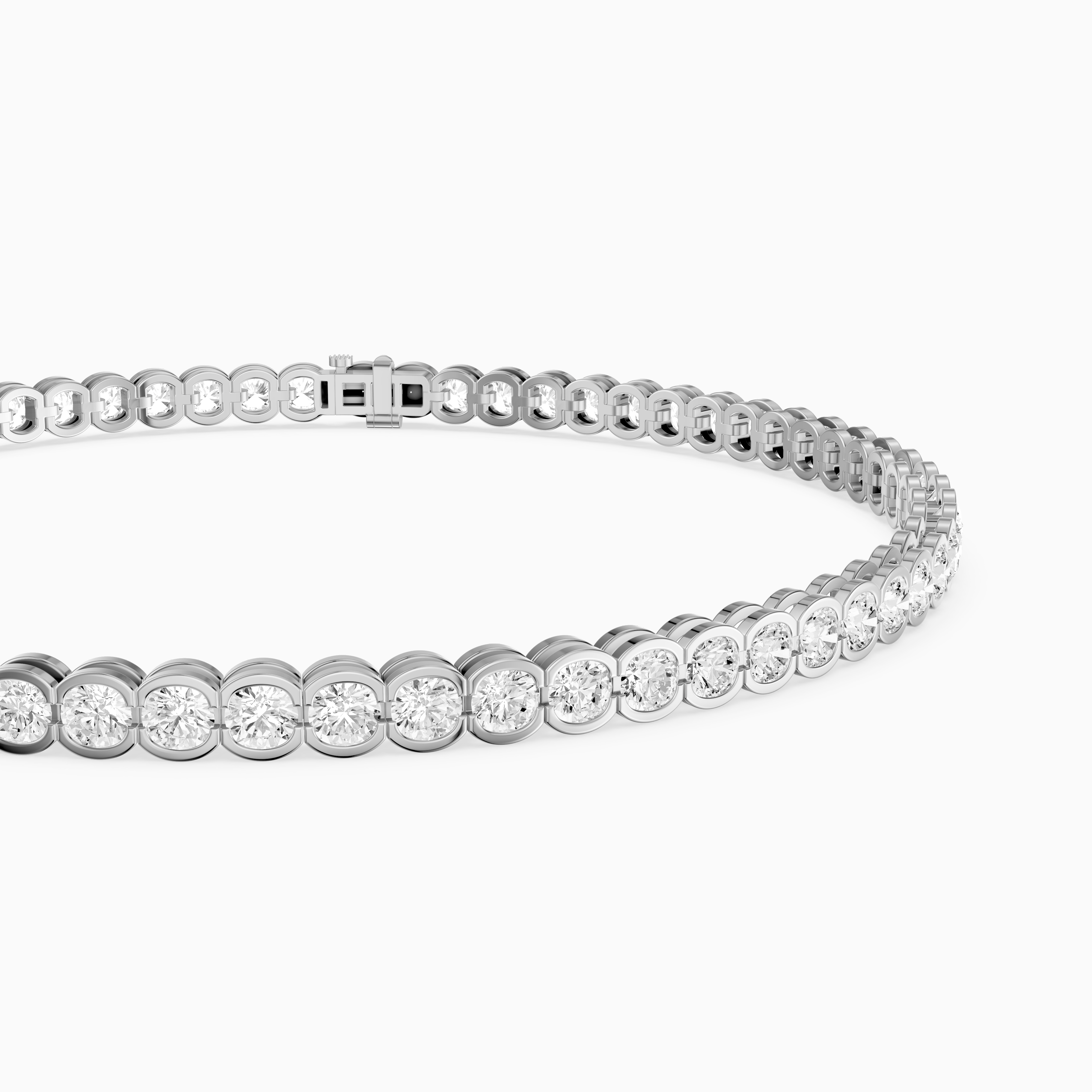 Lucia Round Bezel Set Lab Grown Diamond Tennis Bracelet