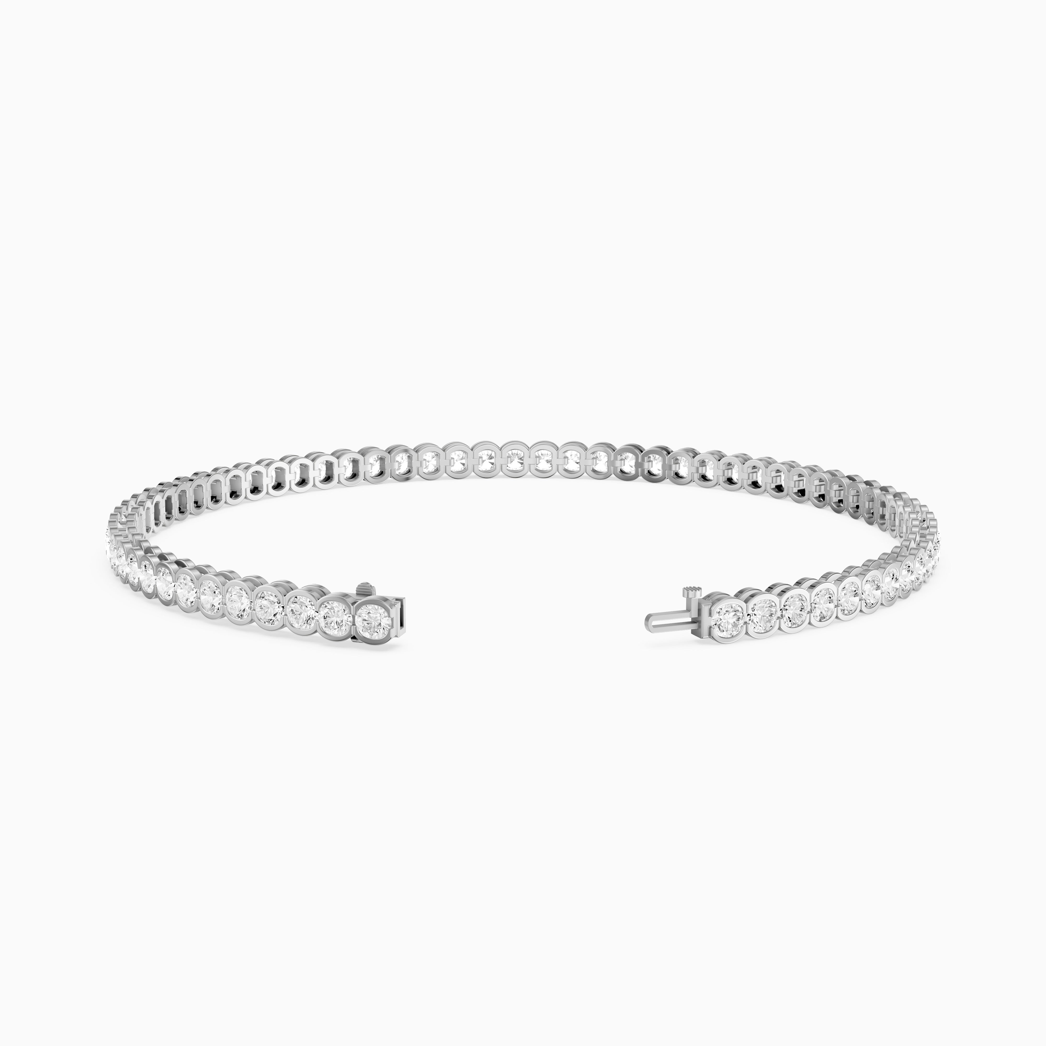 Lucia Round Bezel Set Lab Grown Diamond Tennis Bracelet